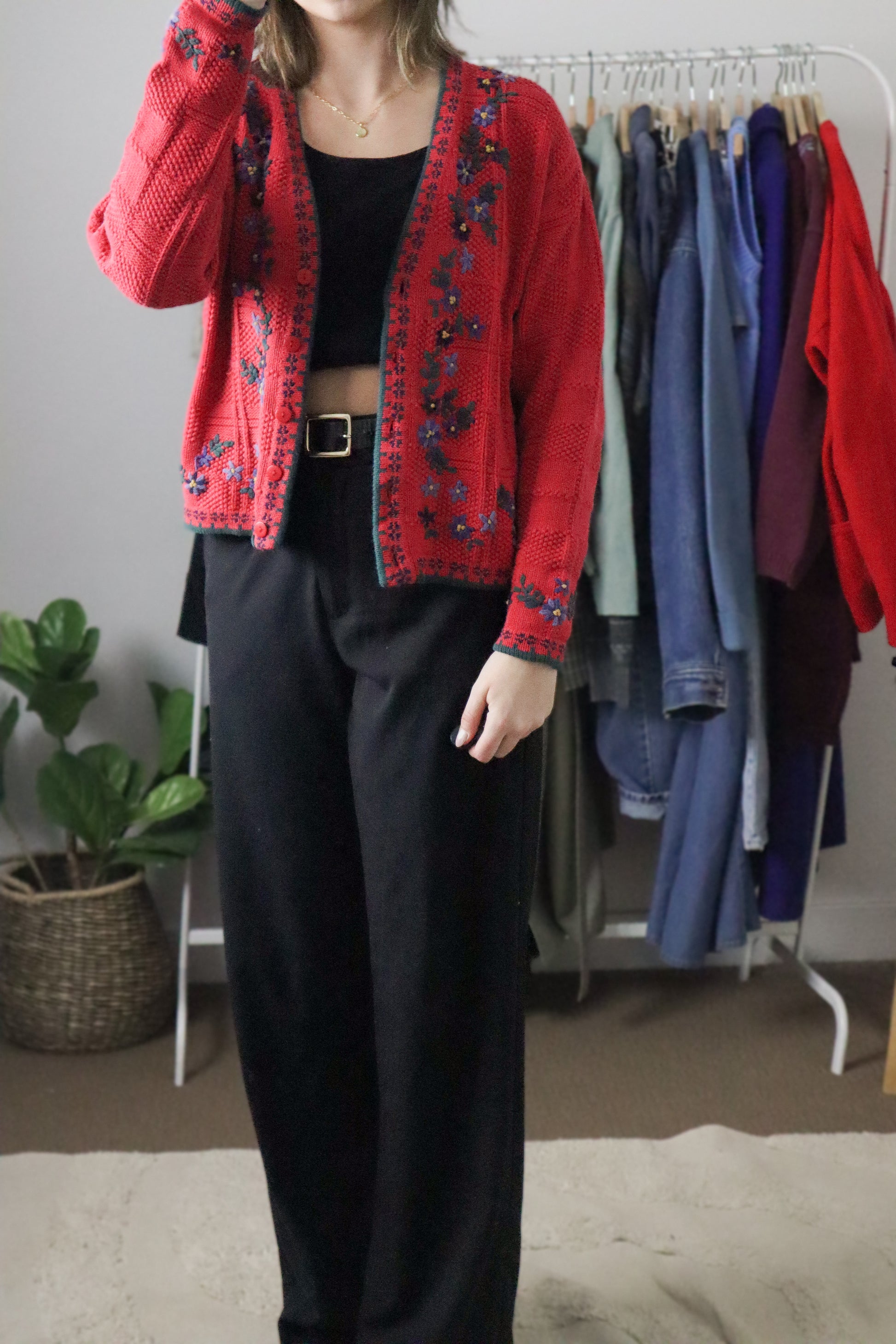 Vintage x Embroidered Cardigan (XS/S)