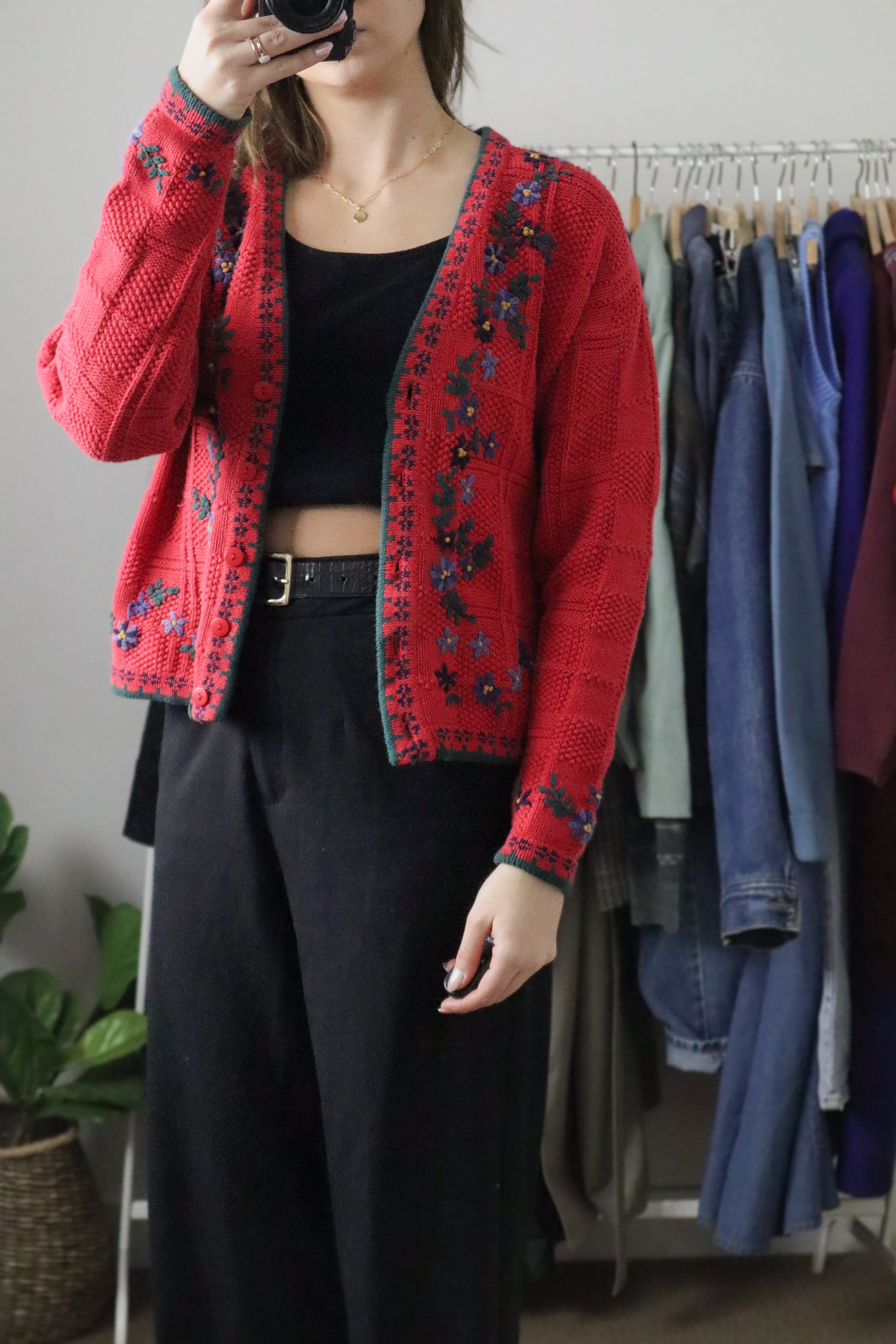 Vintage x Embroidered Cardigan (XS/S)