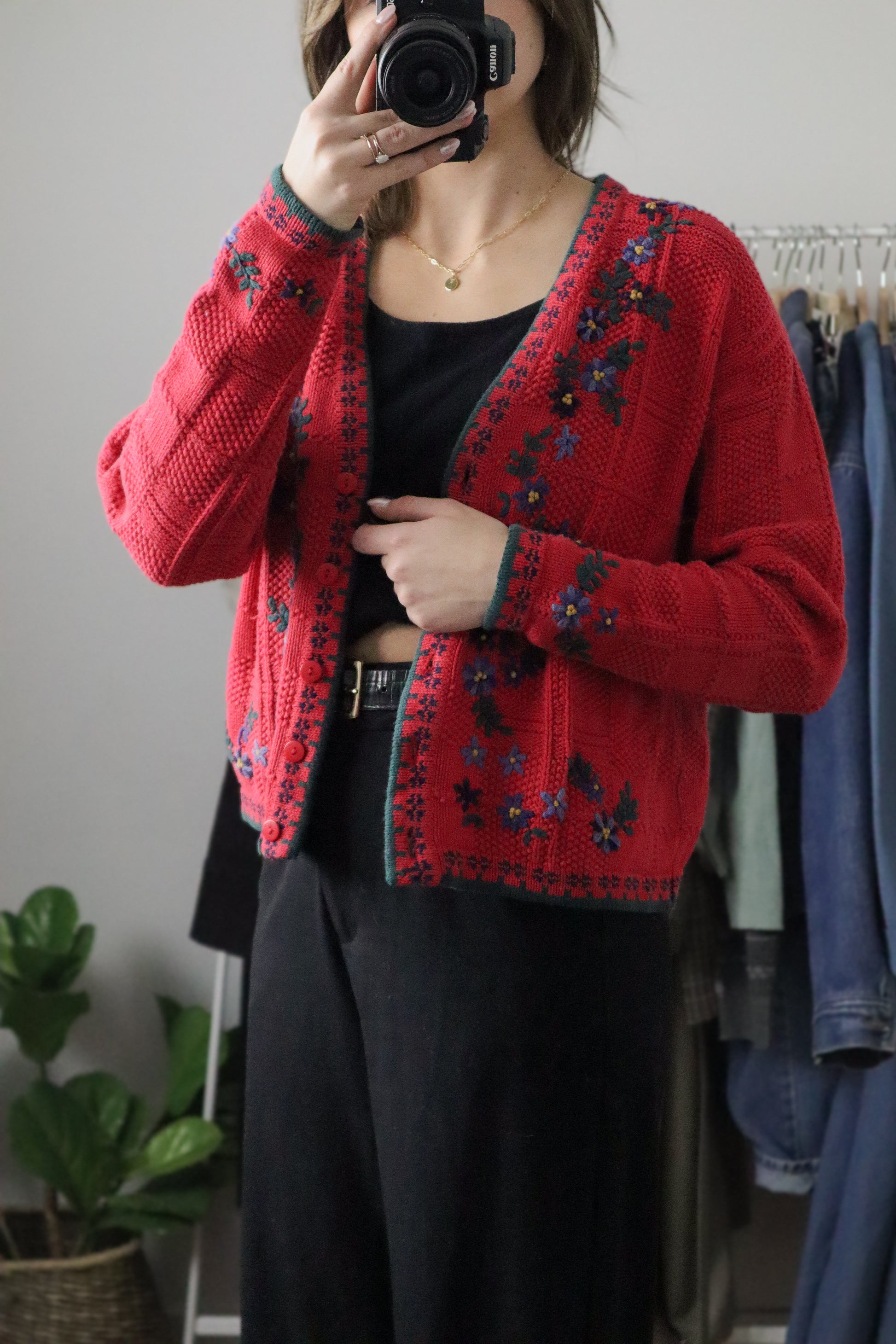 Vintage x Embroidered Cardigan (XS/S)