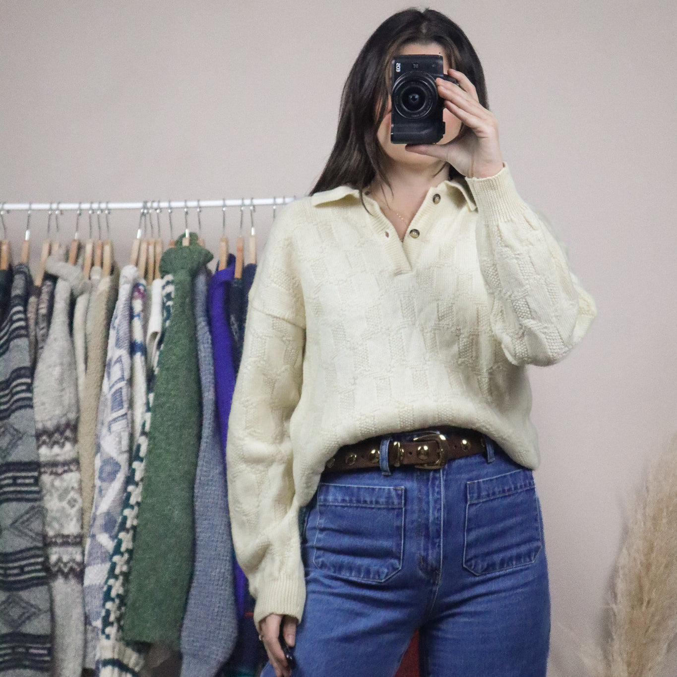 Made in Korea x Vintage x YSL Wool Collared Knit (XS/S)