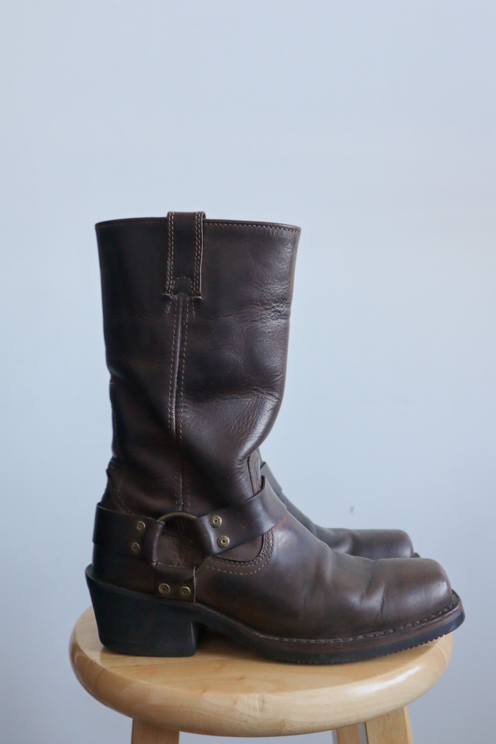 Vintage x Harley Davidson Leather Moto Boots (8/8.5)