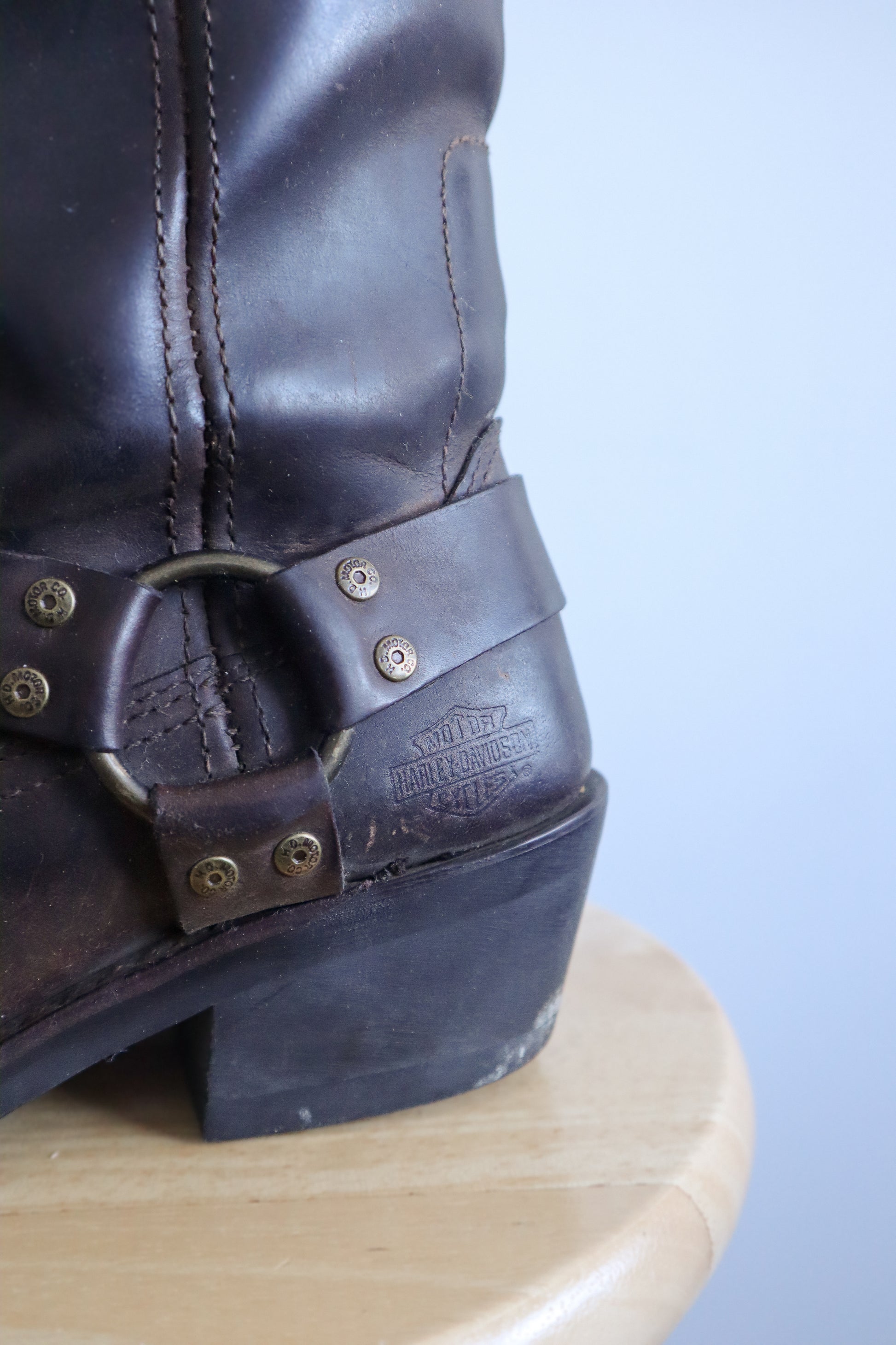 Vintage x Harley Davidson Leather Moto Boots (8/8.5)