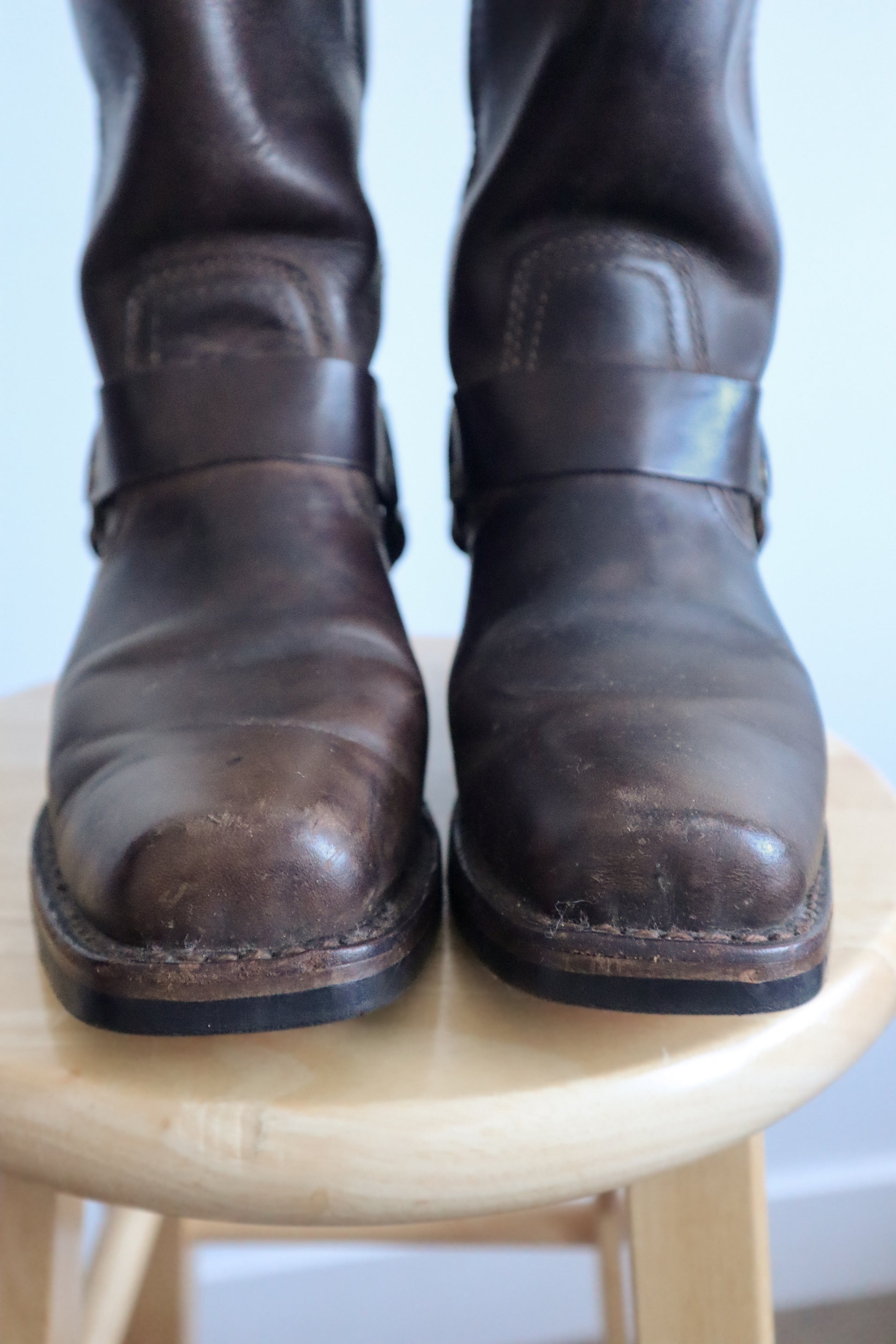Vintage x Harley Davidson Leather Moto Boots (8/8.5)