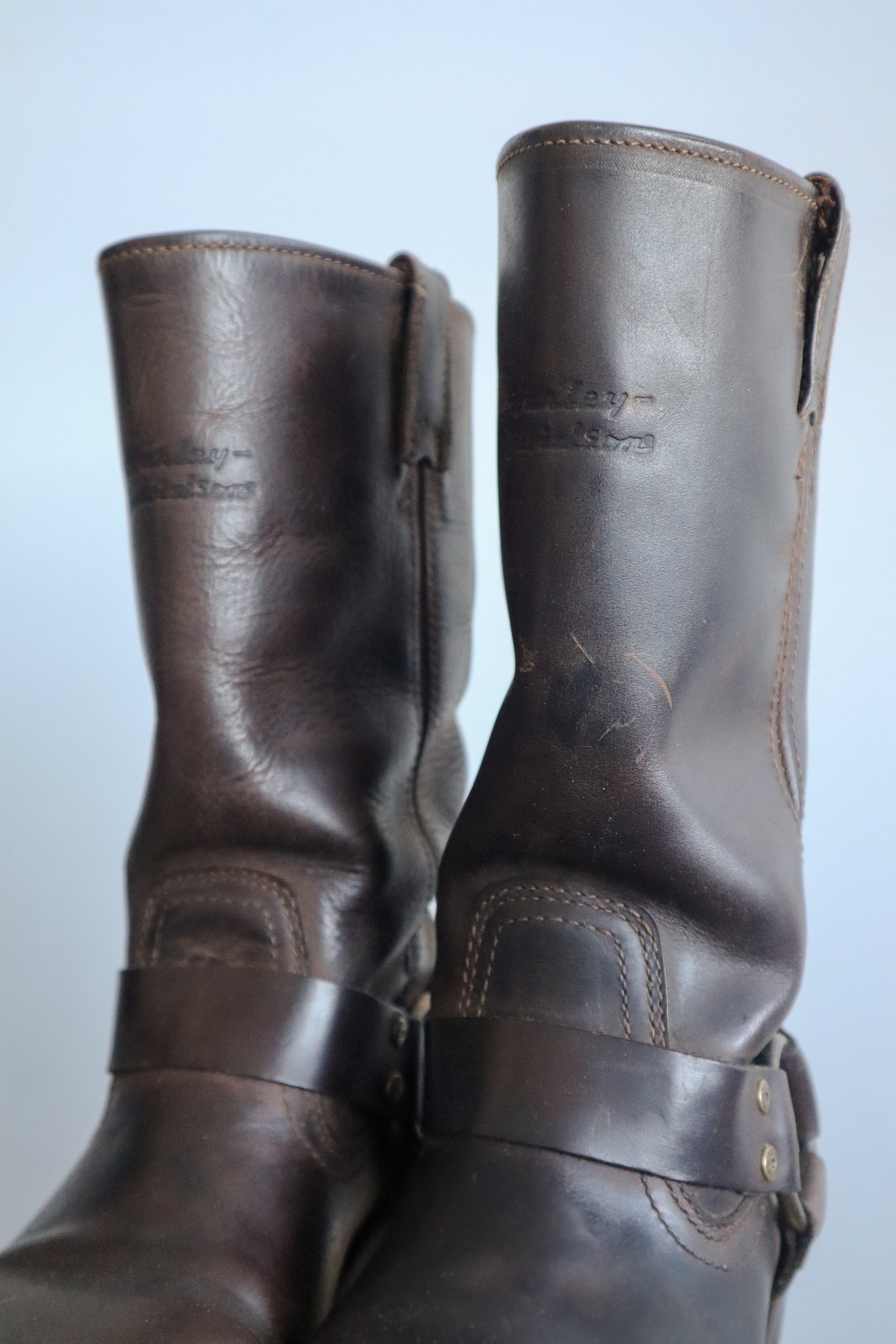 Vintage x Harley Davidson Leather Moto Boots (8/8.5)