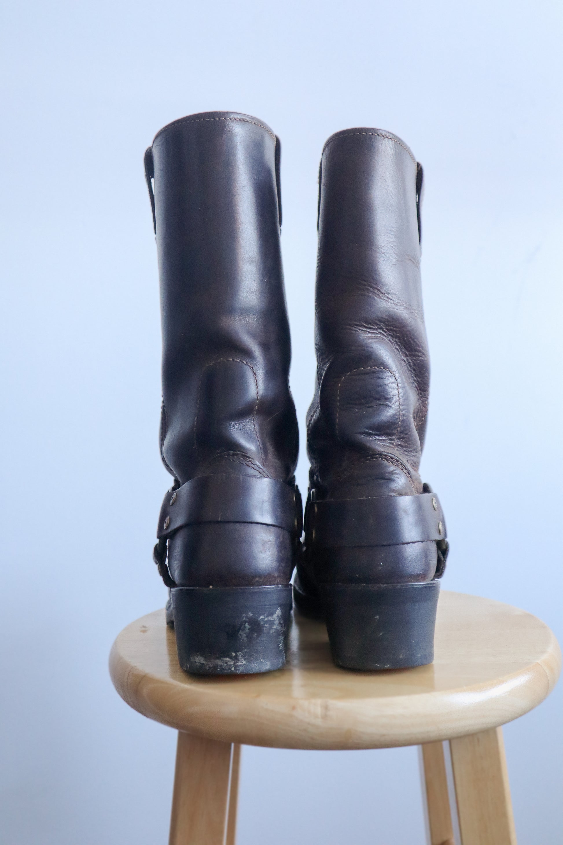 Vintage x Harley Davidson Leather Moto Boots (8/8.5)