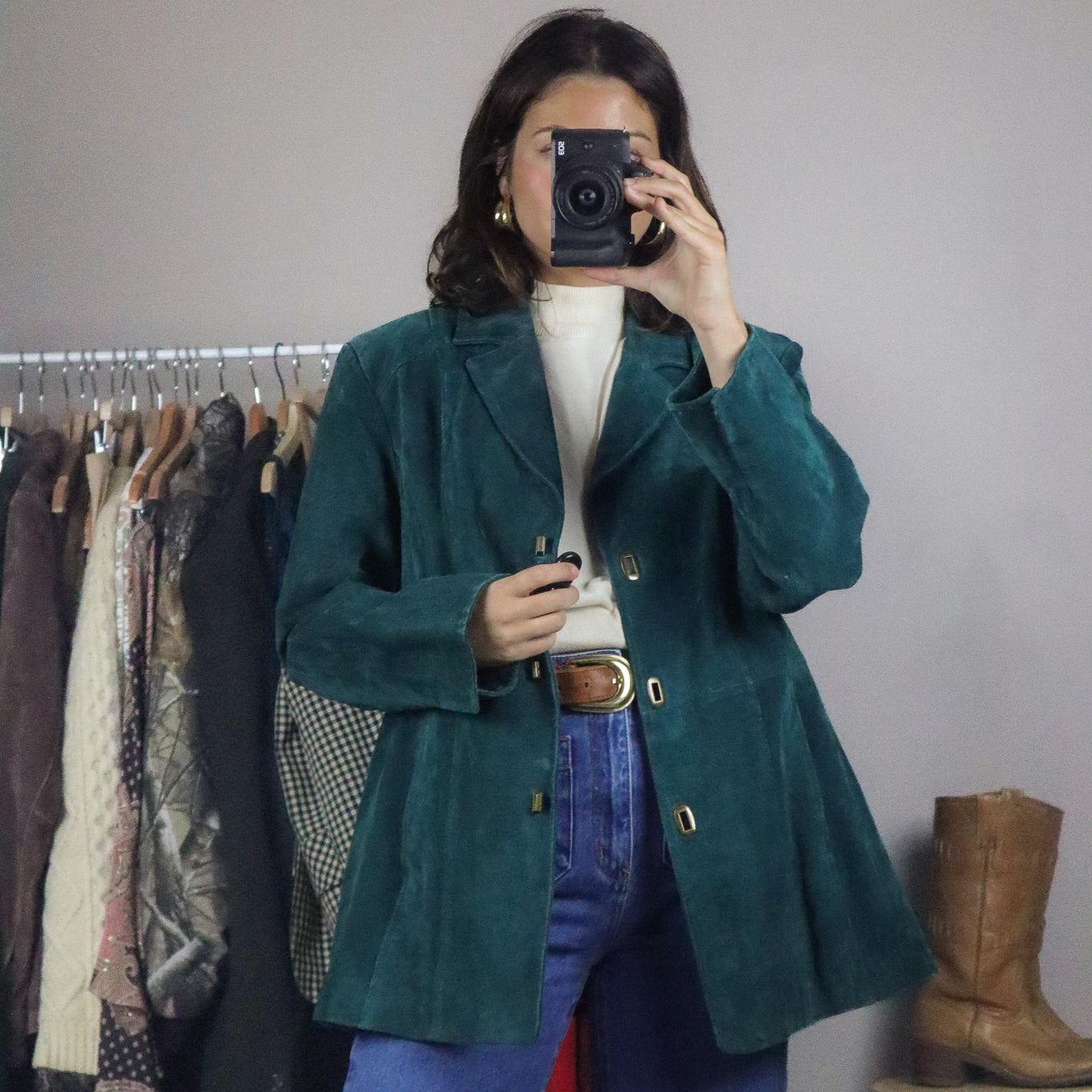 Vintage x Green Suede Jacket (L)