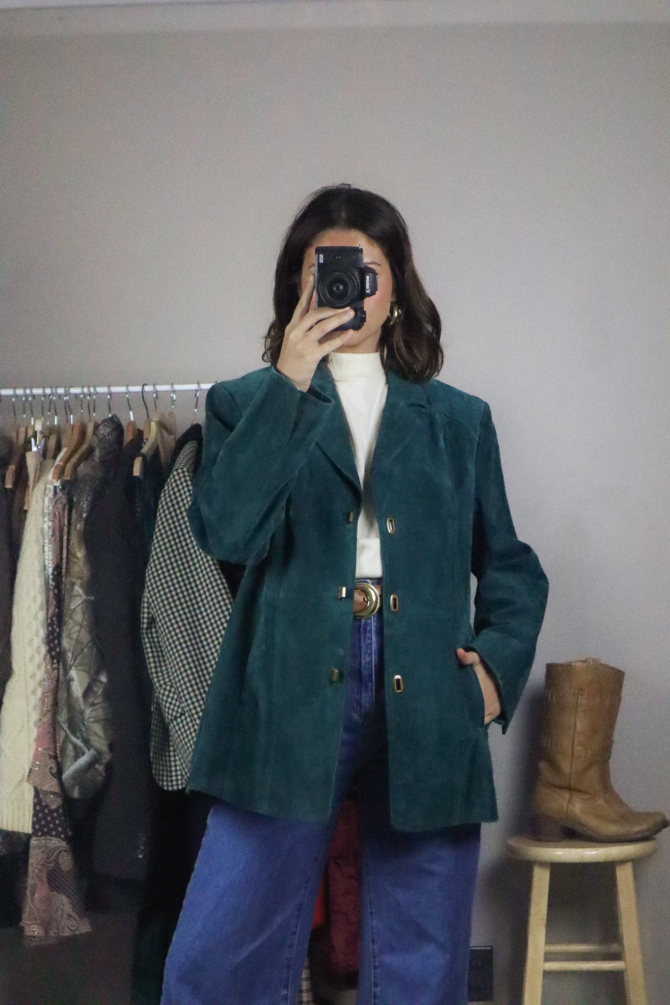 Vintage x Green Suede Jacket (L)