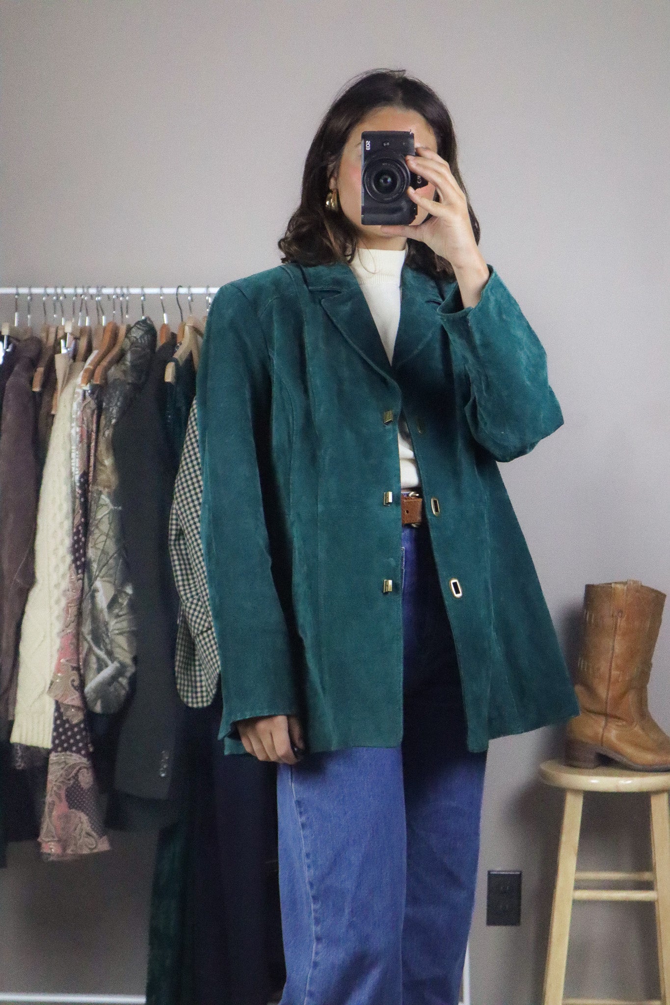 Vintage x Green Suede Jacket (L)