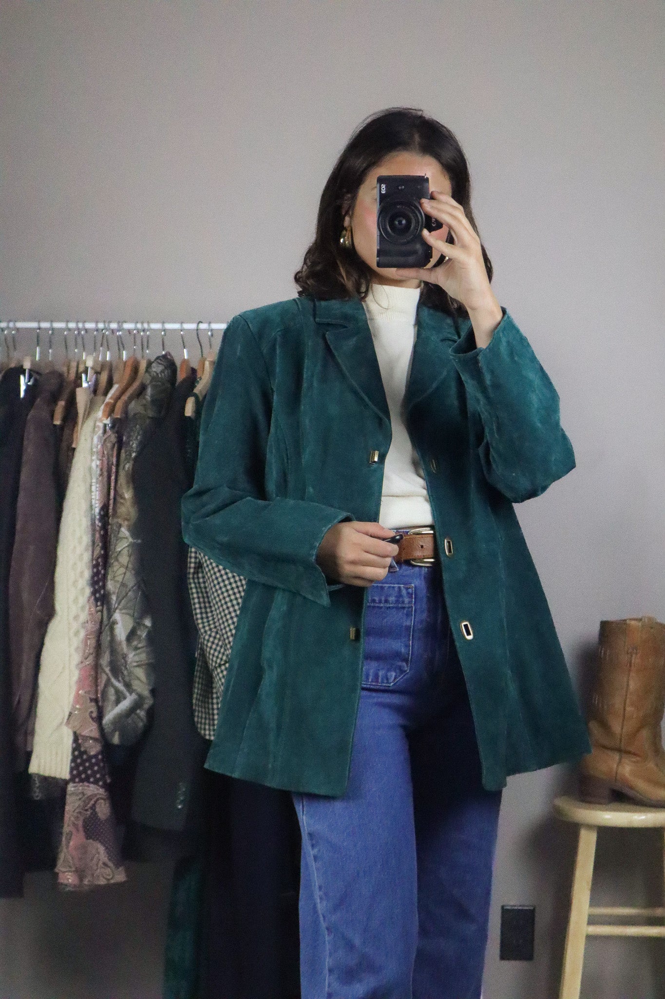 Vintage x Green Suede Jacket (L)
