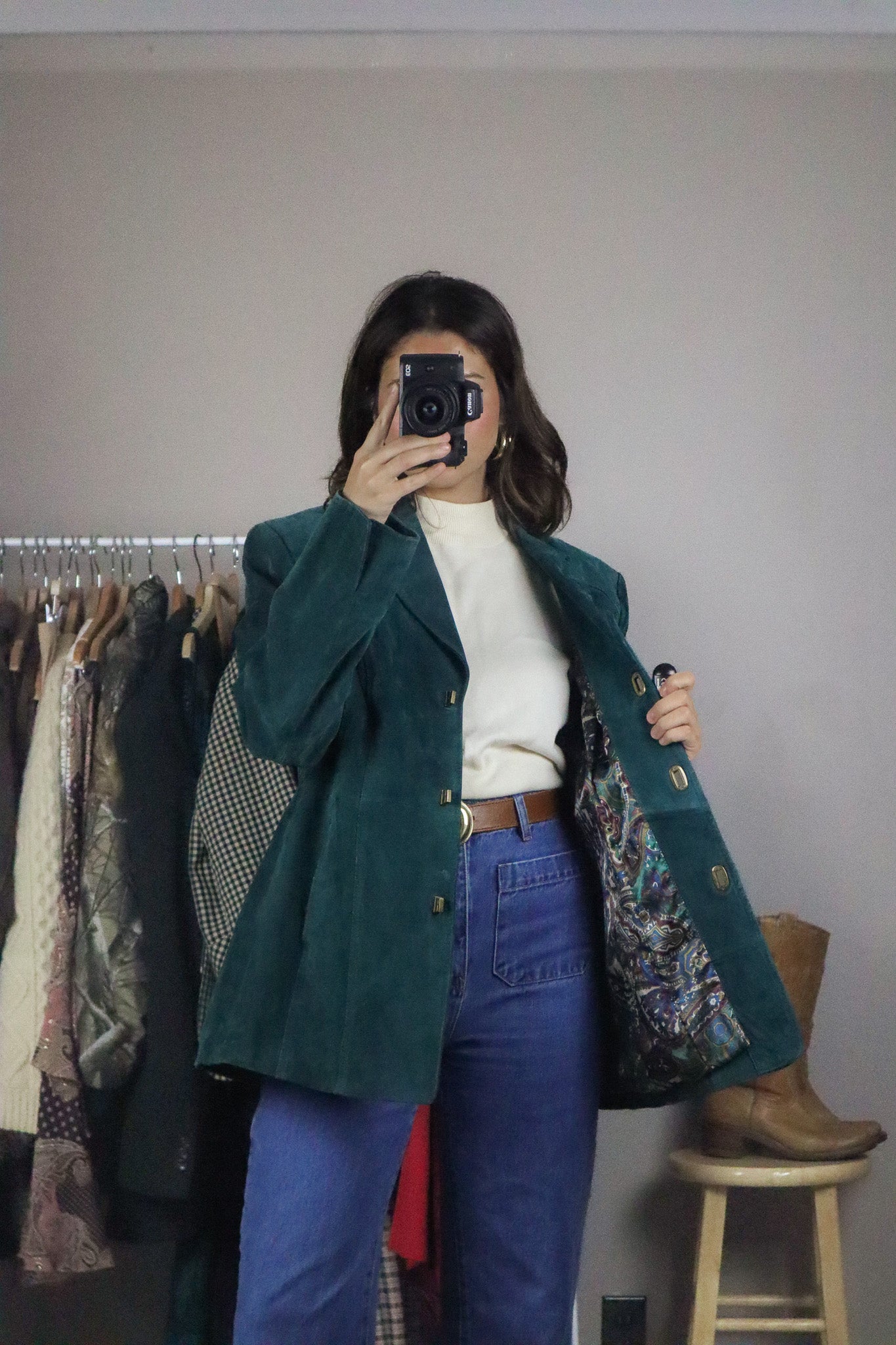 Vintage x Green Suede Jacket (L)