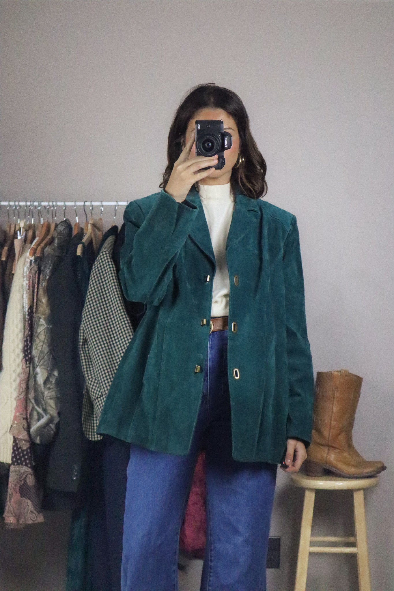 Vintage x Green Suede Jacket (L)