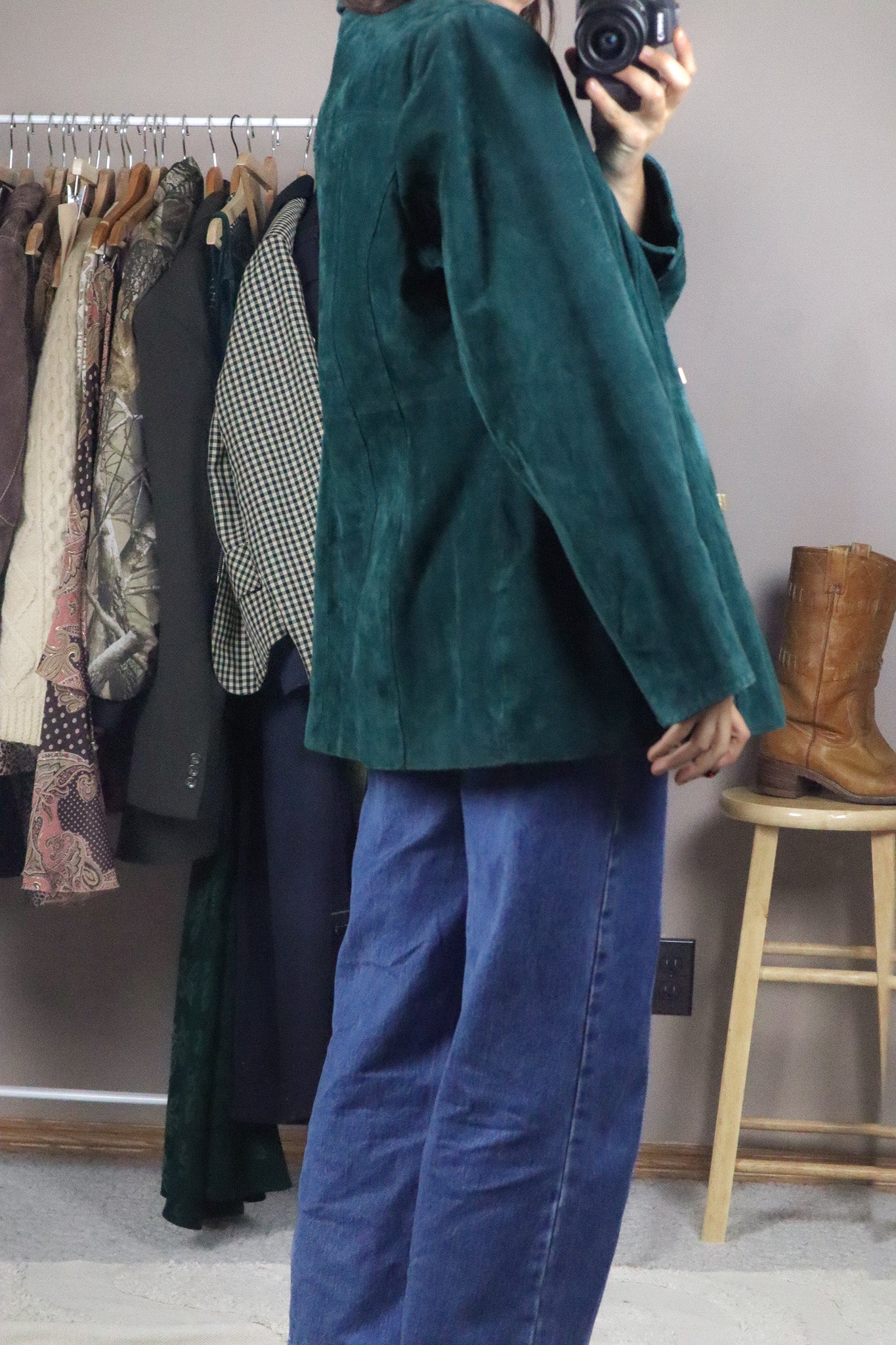 Vintage x Green Suede Jacket (L)