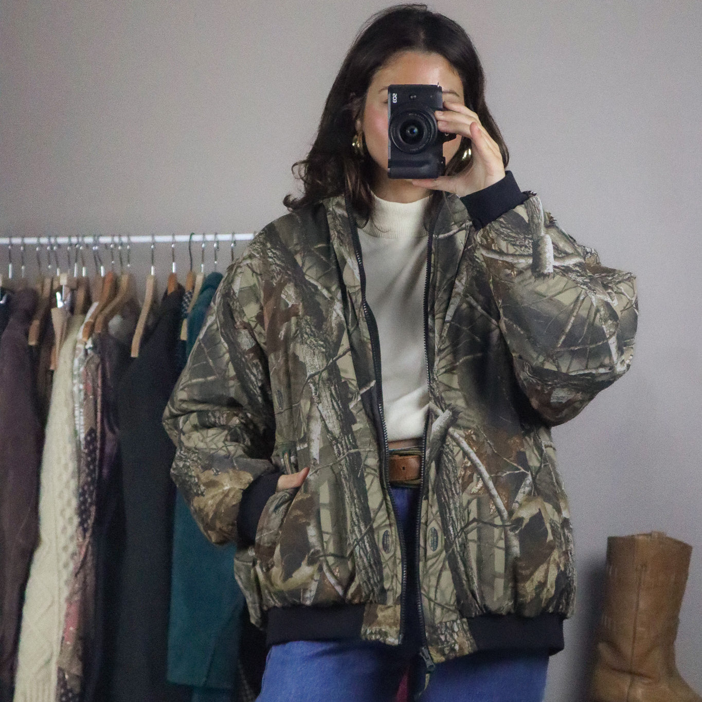 Vintage x Reversible Camo Jacket/Vest (L)