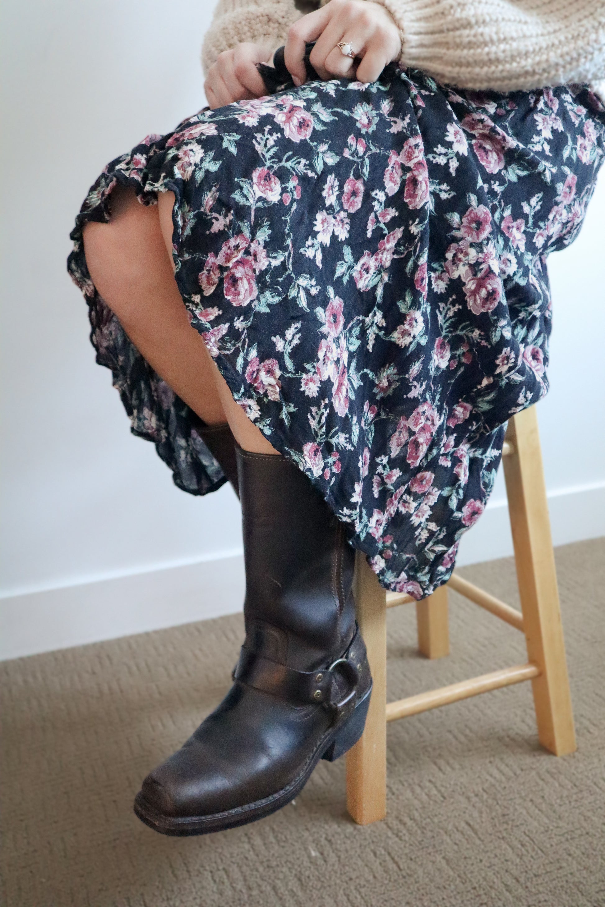 Vintage x Harley Davidson Leather Moto Boots (8/8.5)