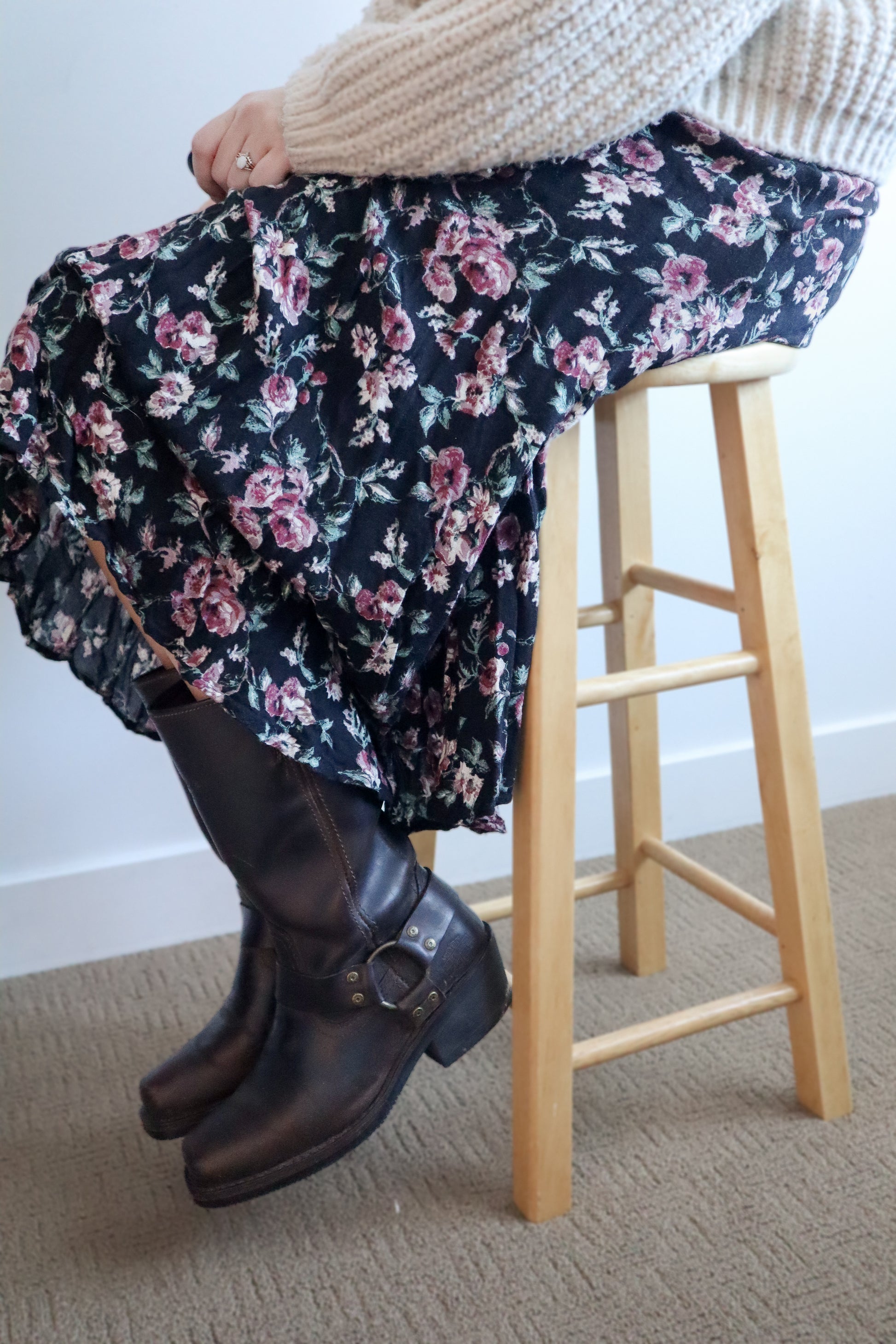 Vintage x Harley Davidson Leather Moto Boots (8/8.5)