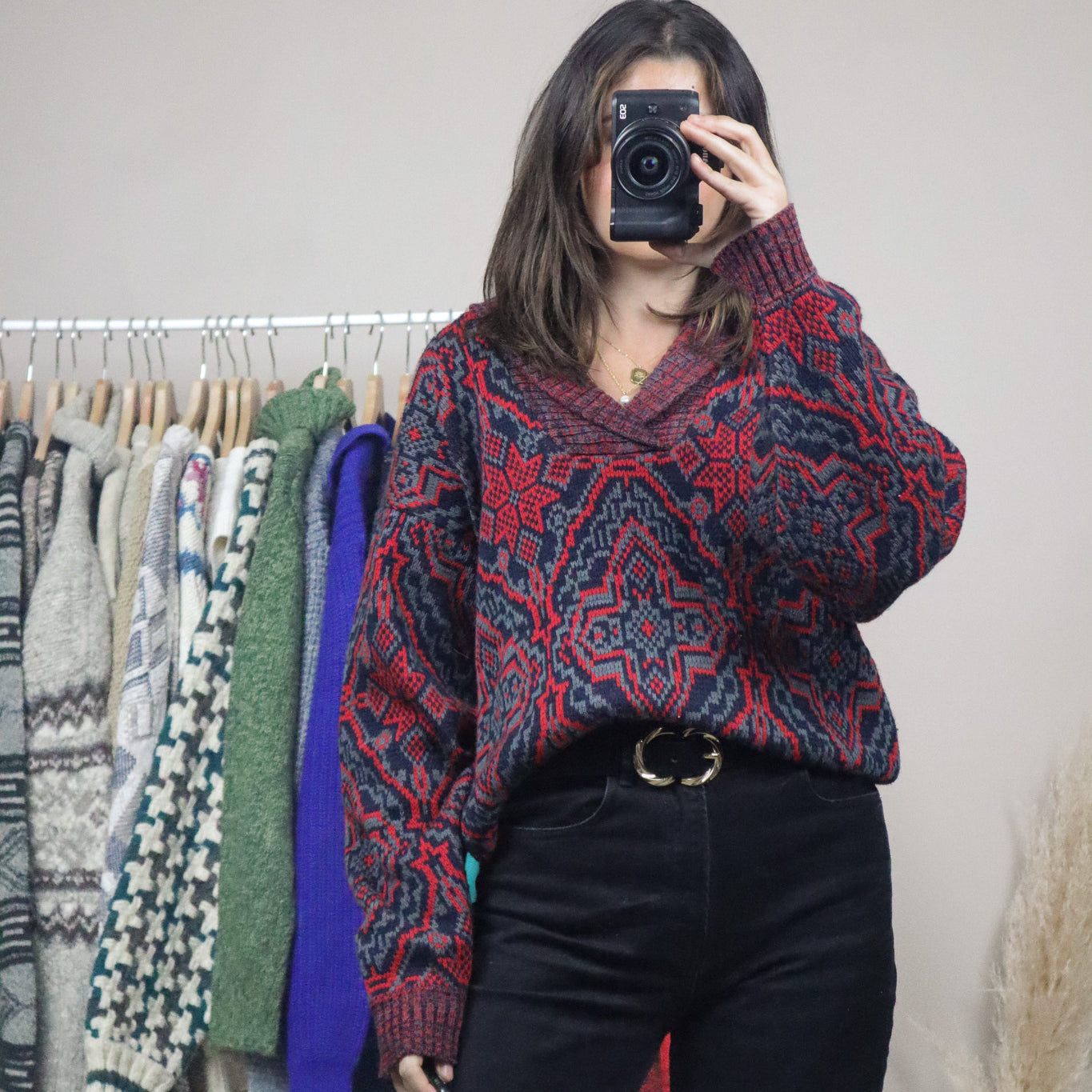 Made in Korea x Vintage x Givenchy Patterned Wool Blend Knit (M)
