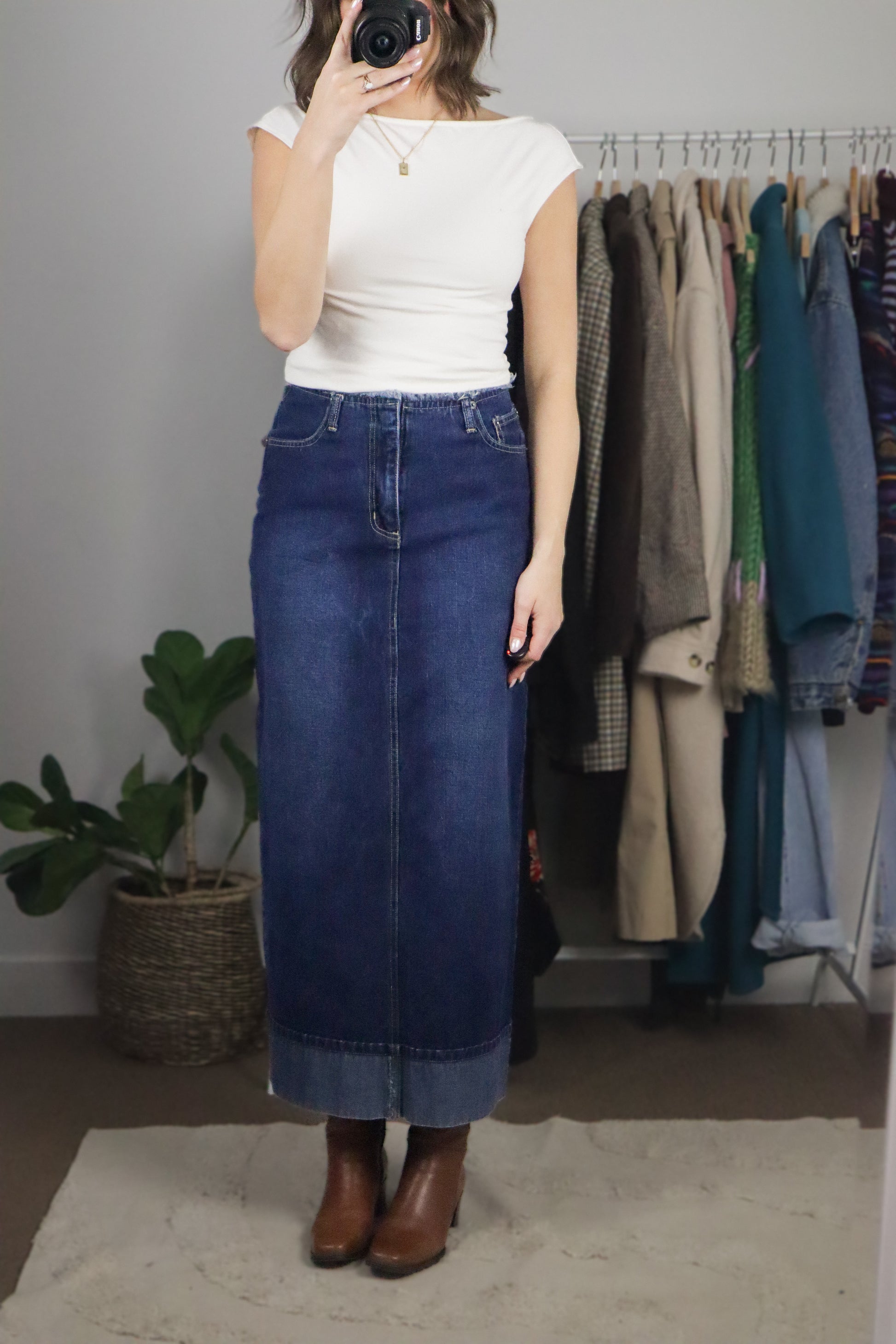 Vintage x Denim Maxi Skirt (6)