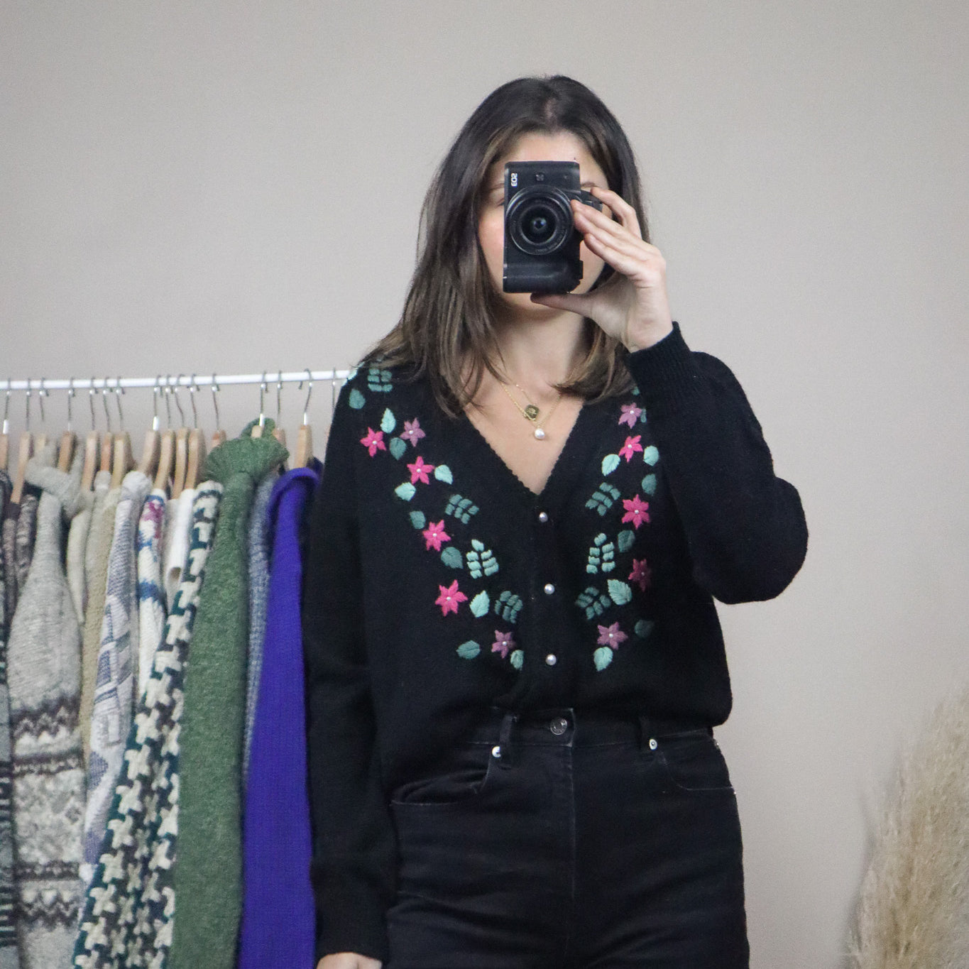 Vintage x Embroidered Cardigan (S/M)