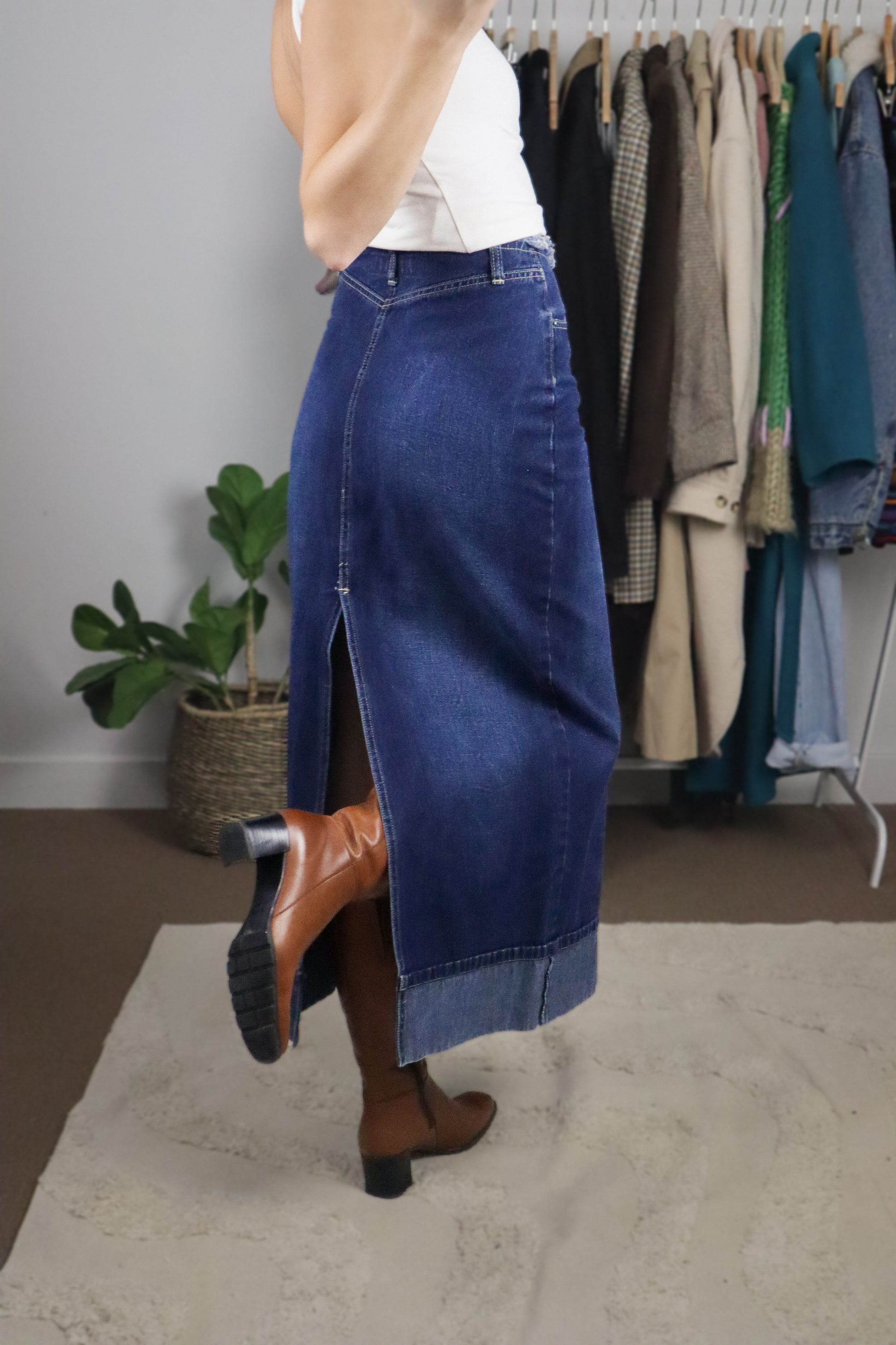 Vintage x Denim Maxi Skirt (6)