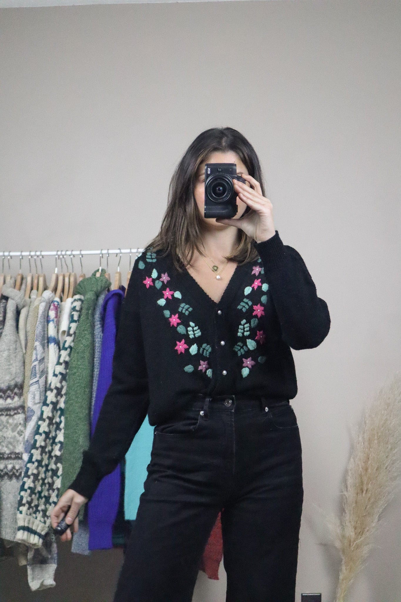 Vintage x Embroidered Cardigan (S/M)
