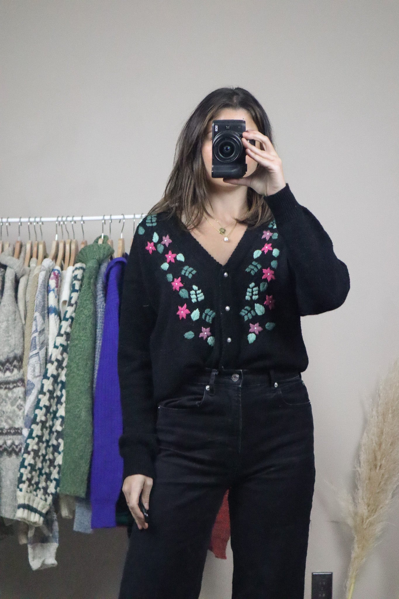 Vintage x Embroidered Cardigan (S/M)