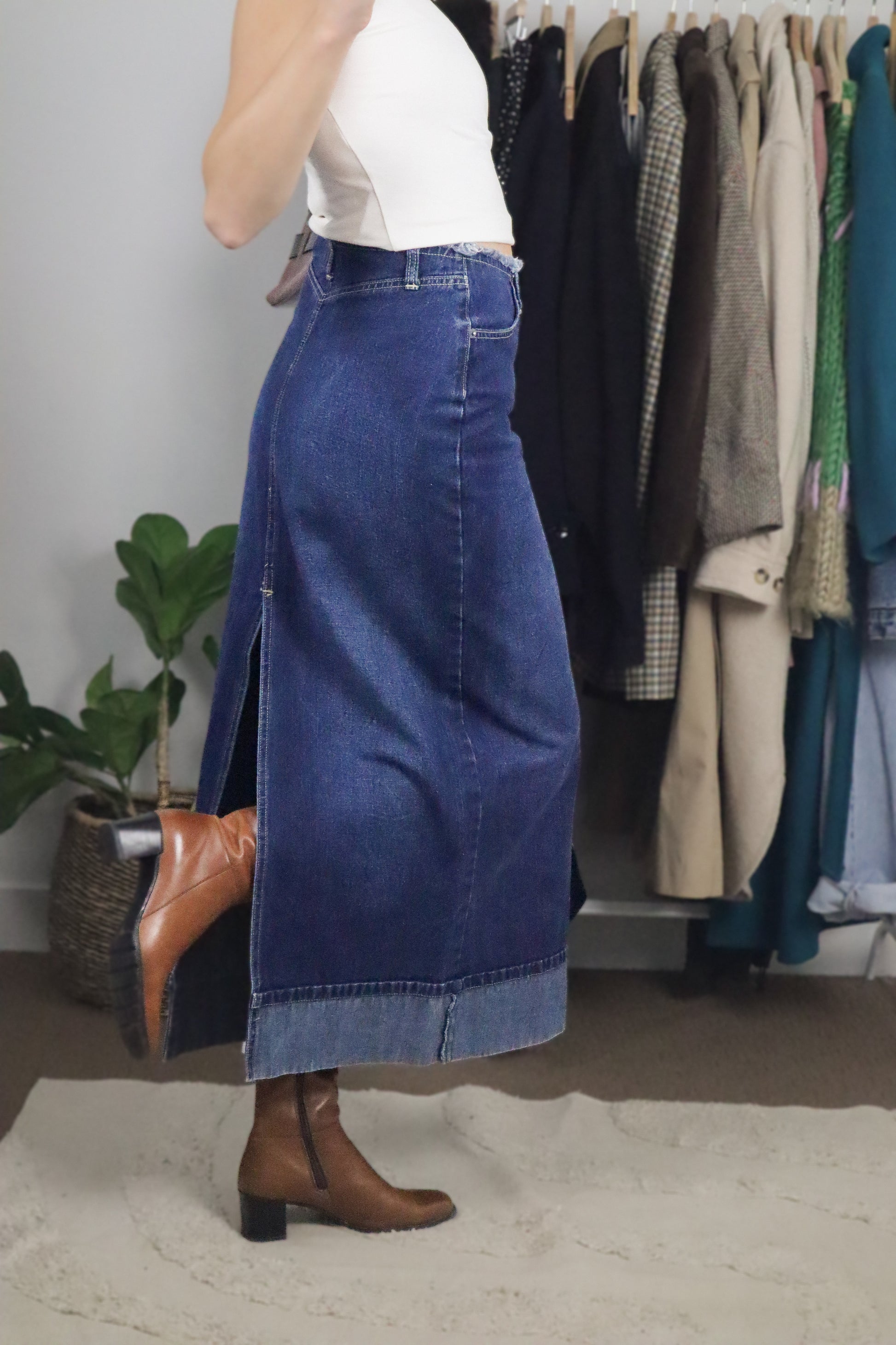 Vintage x Denim Maxi Skirt (6)