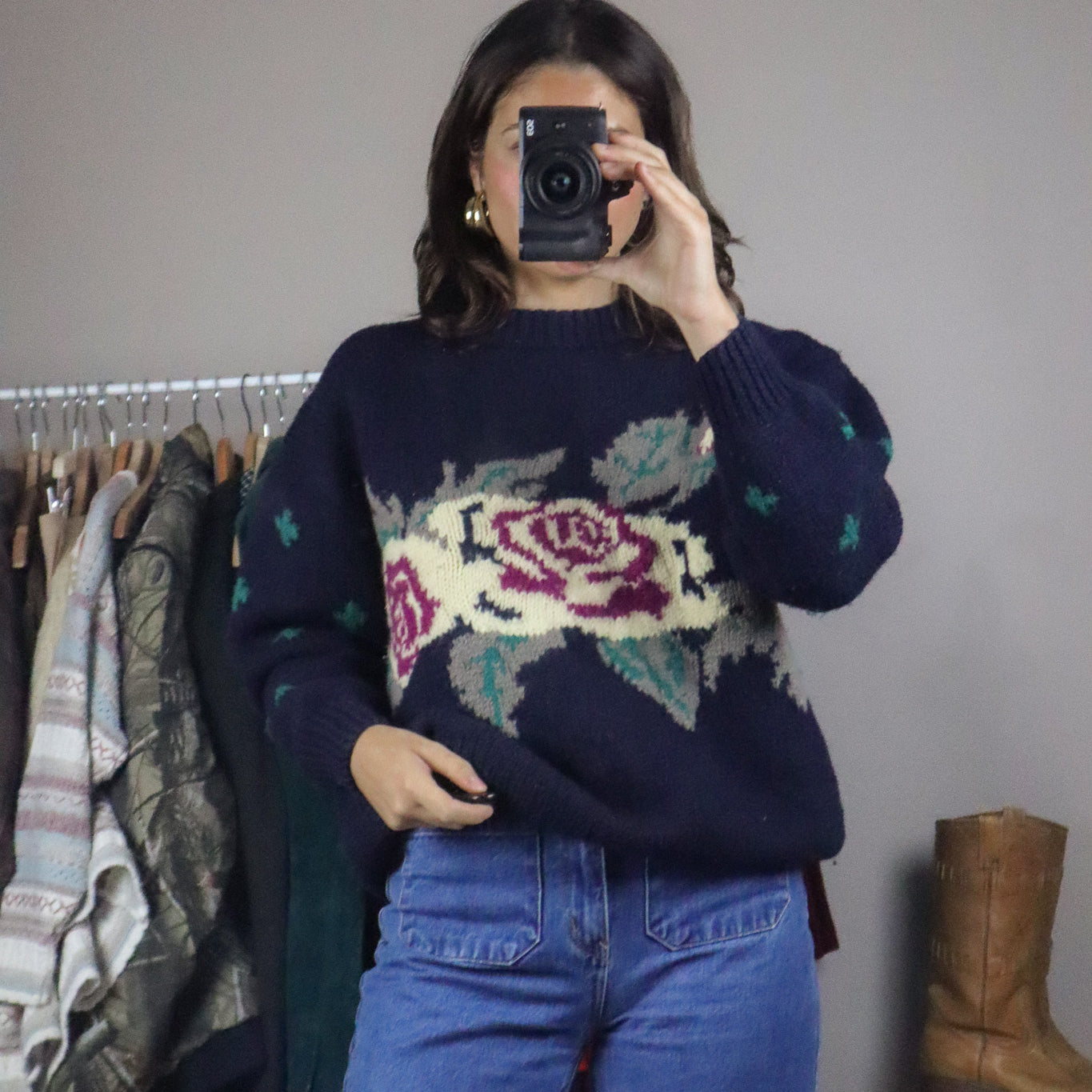 Vintage x Wool Flower Knit Sweater (S/M)
