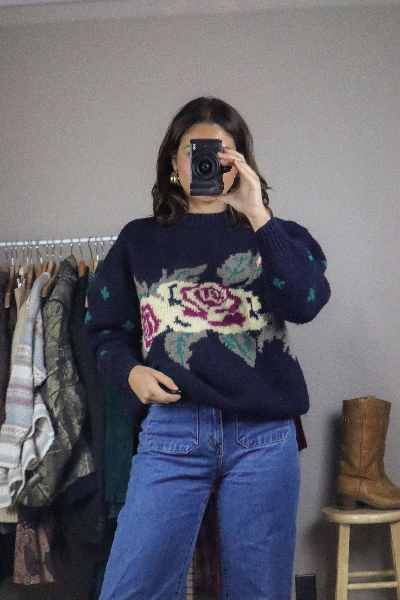 Vintage x Wool Flower Knit Sweater (S/M)
