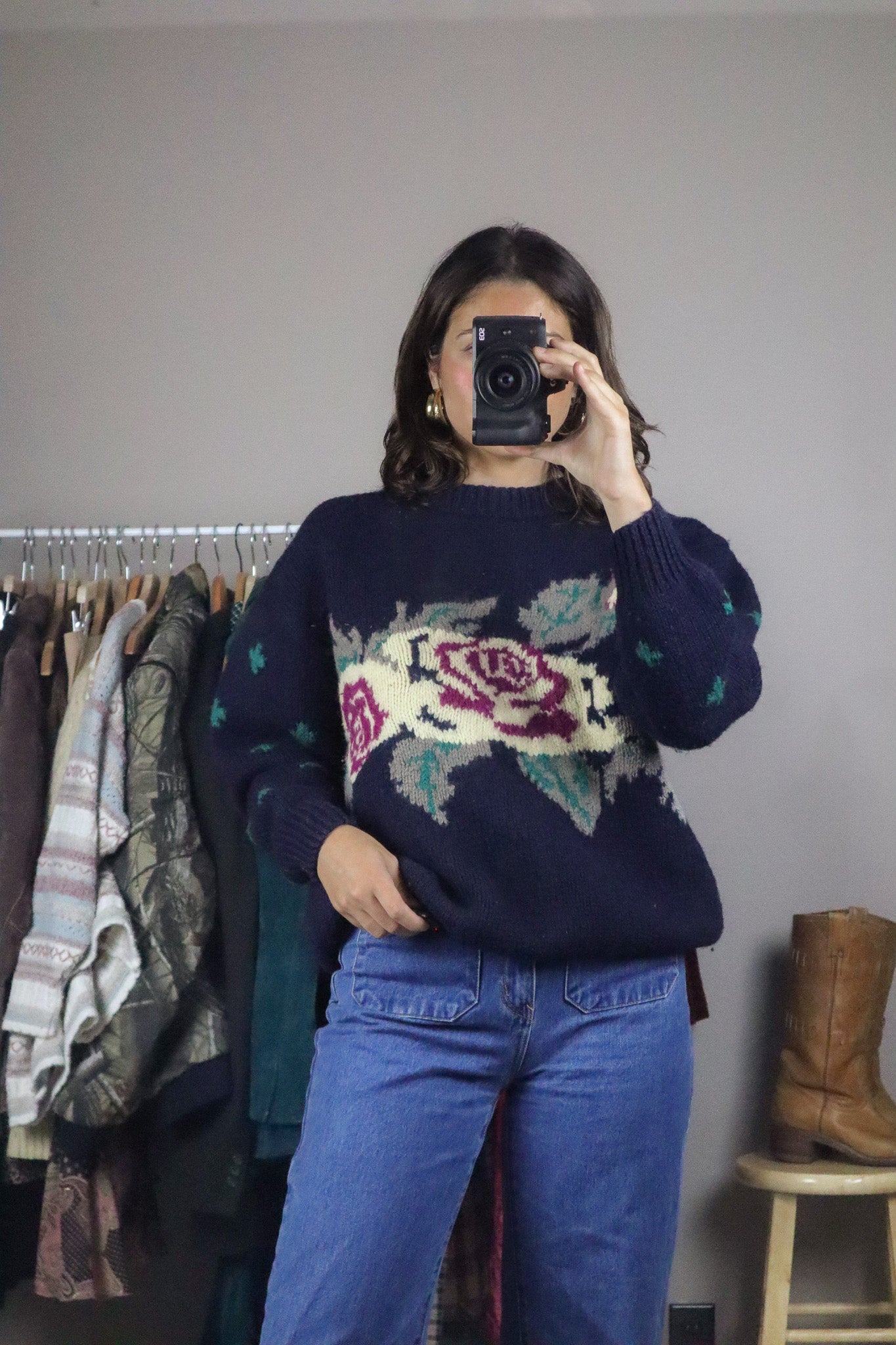 Vintage x Wool Flower Knit Sweater (S/M)