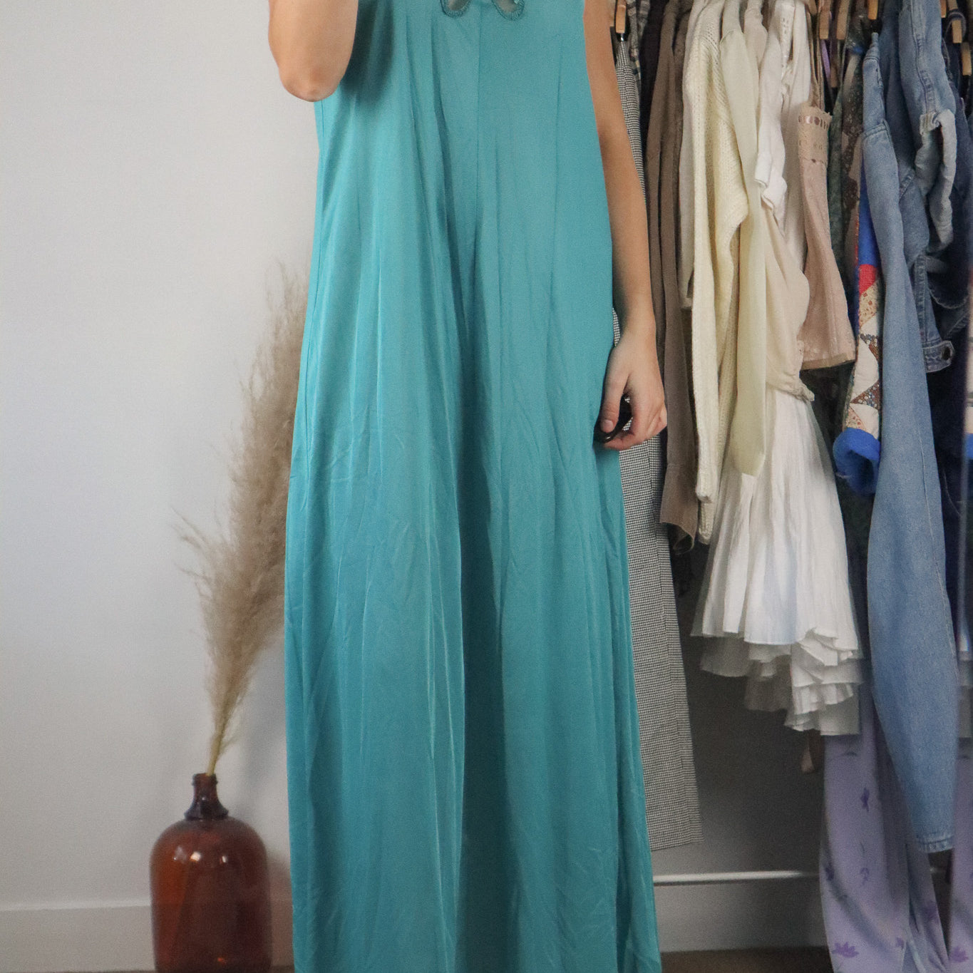 Vintage x Butterfly Slip Maxi Dress (M)