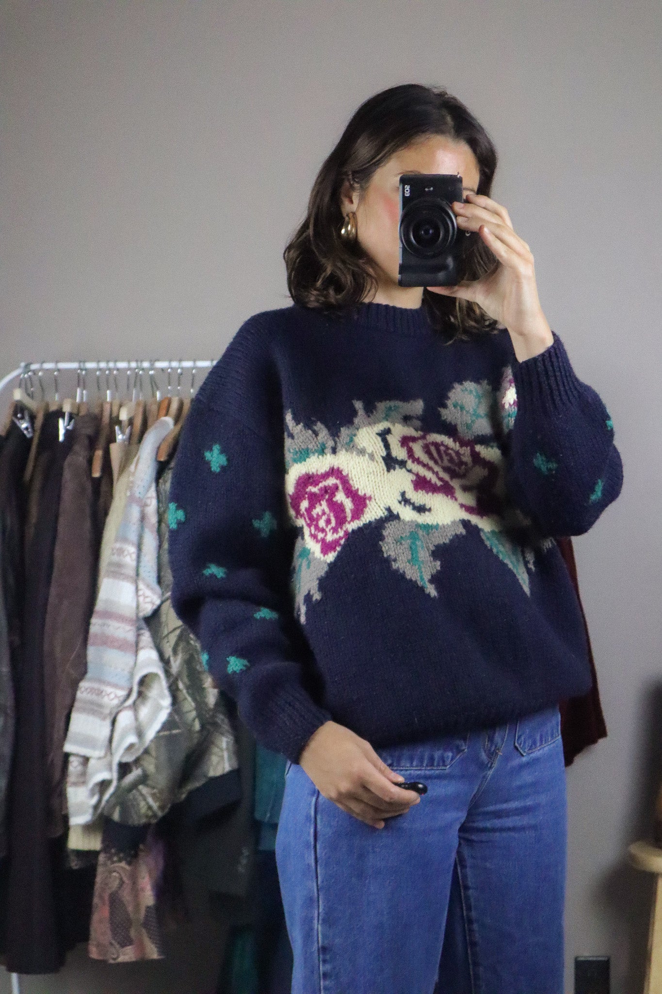 Vintage x Wool Flower Knit Sweater (S/M)