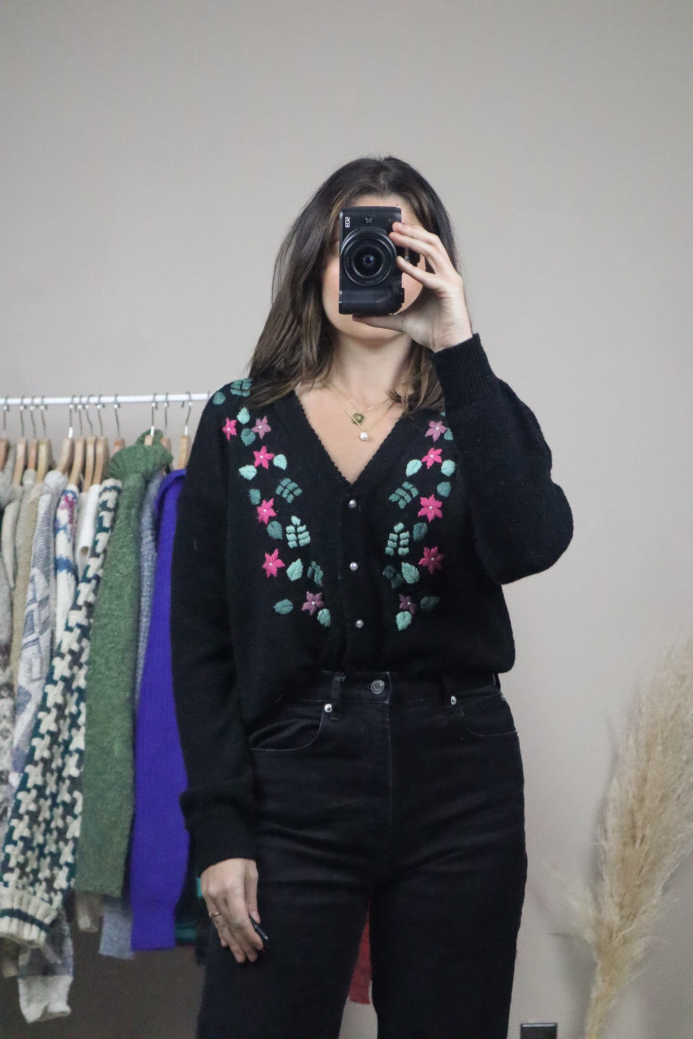Vintage x Embroidered Cardigan (S/M)