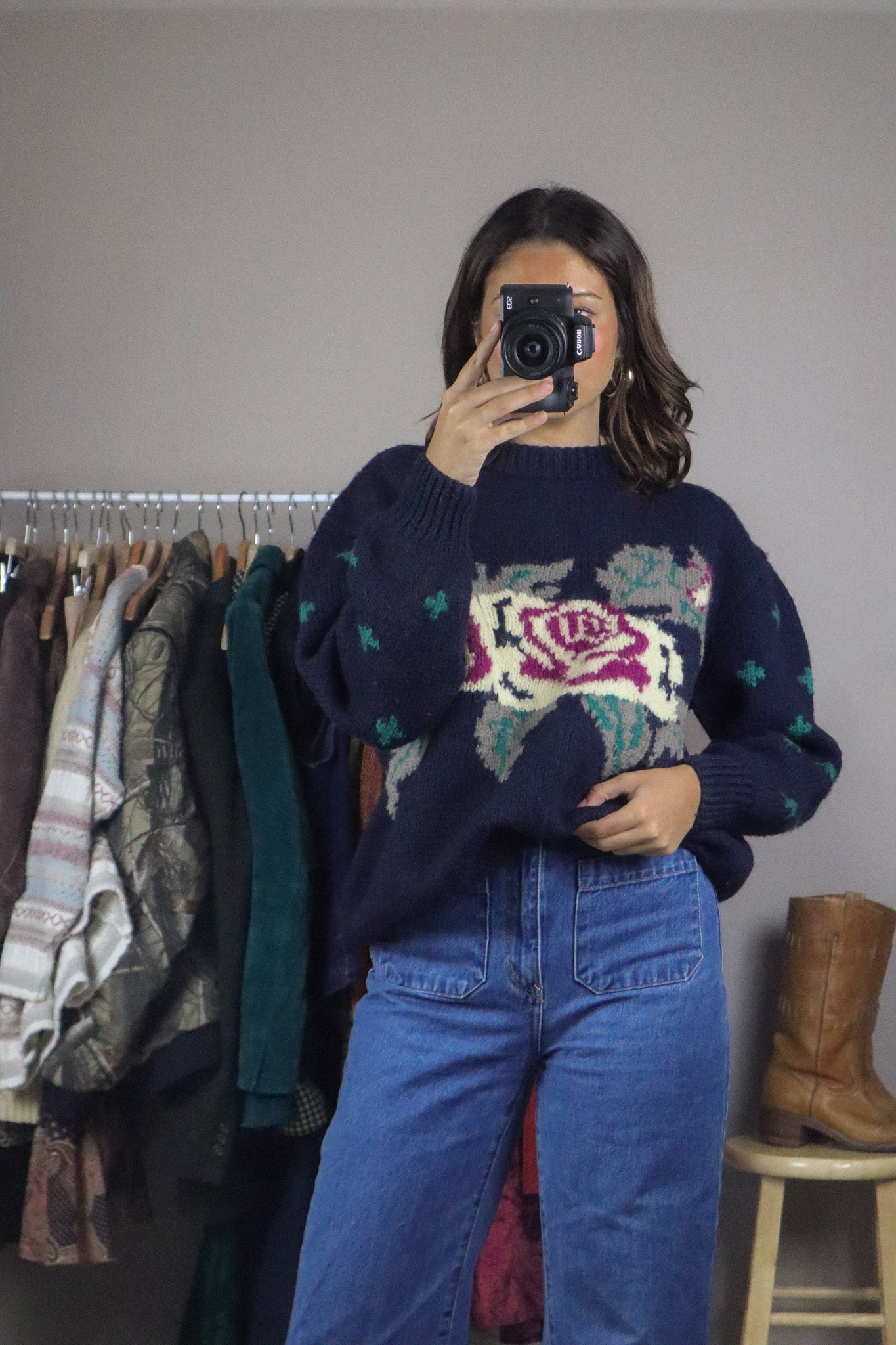 Vintage x Wool Flower Knit Sweater (S/M)