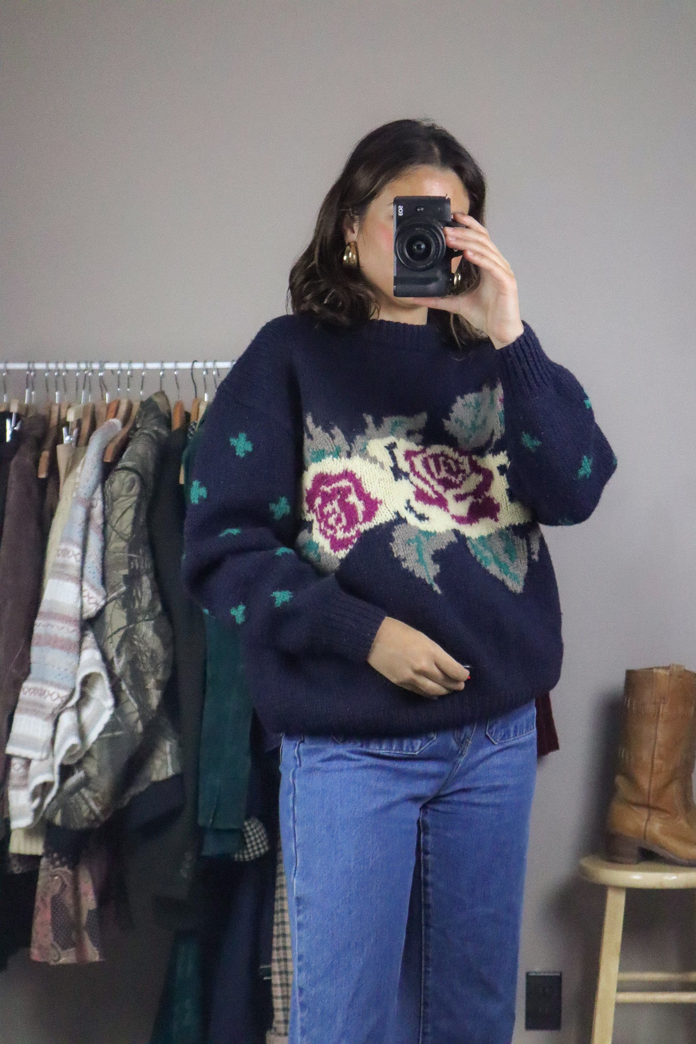 Vintage x Wool Flower Knit Sweater (S/M)