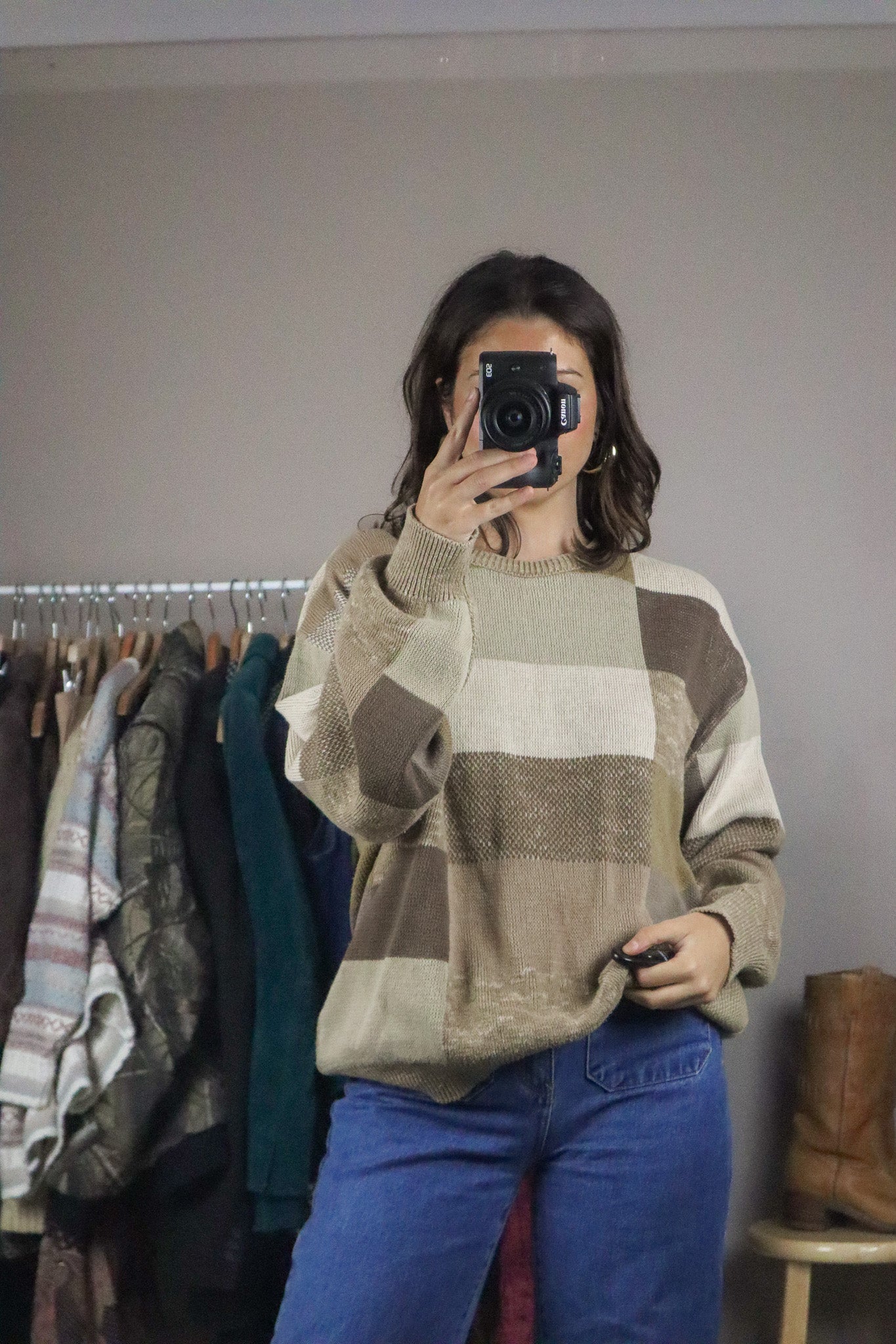 Made in USA x Vintage x Checkered Sweater (L)