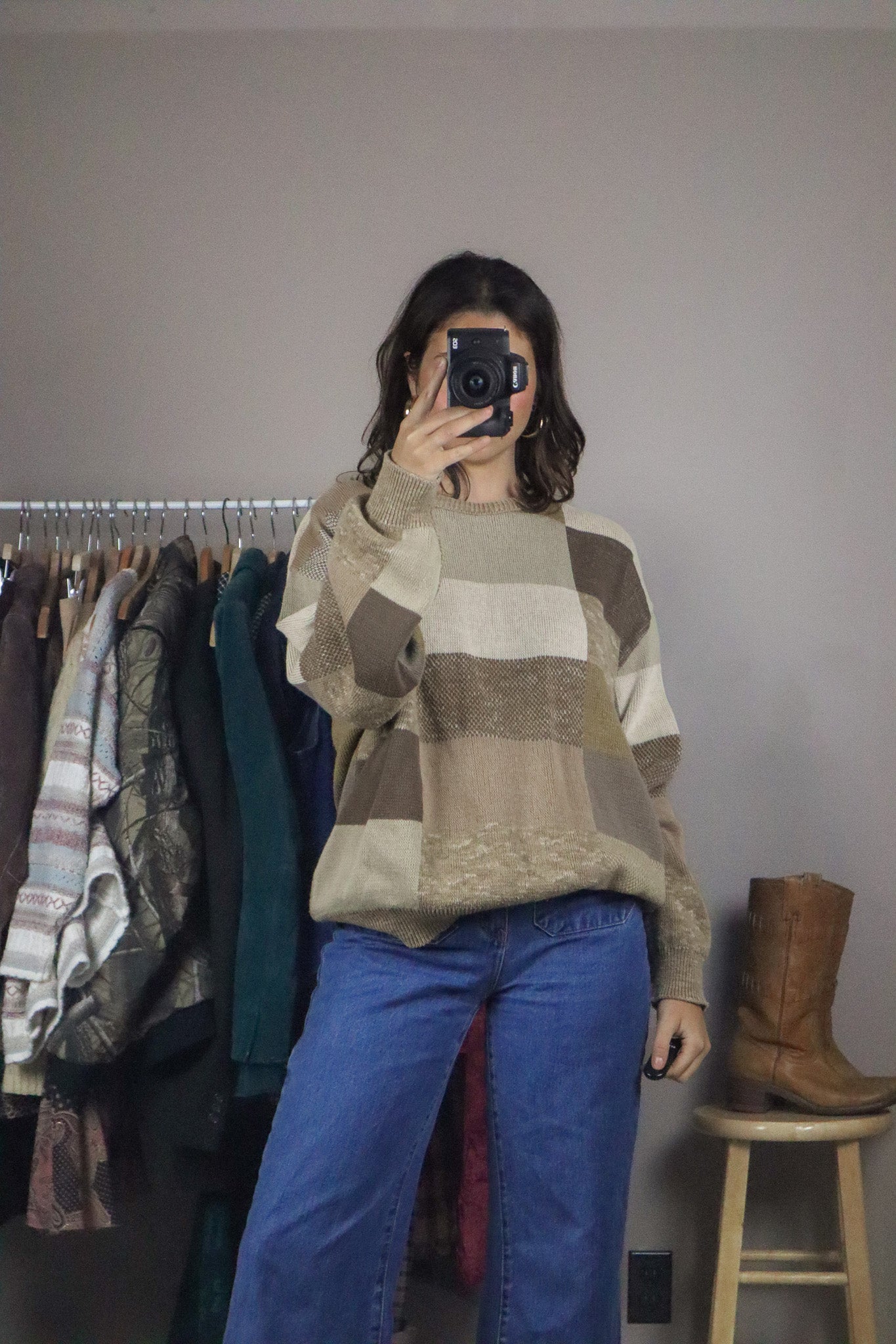 Made in USA x Vintage x Checkered Sweater (L)