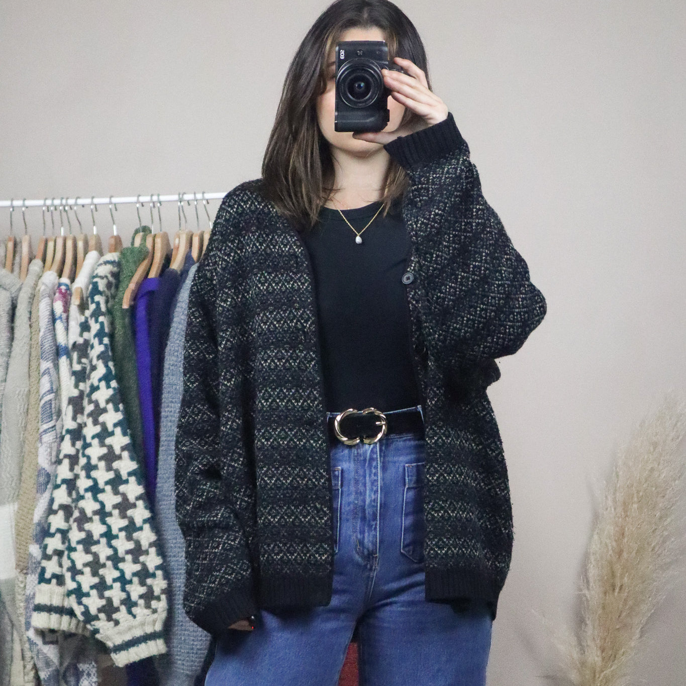 Made in Korea x Vintage x Patterned Cardigan (M/L)