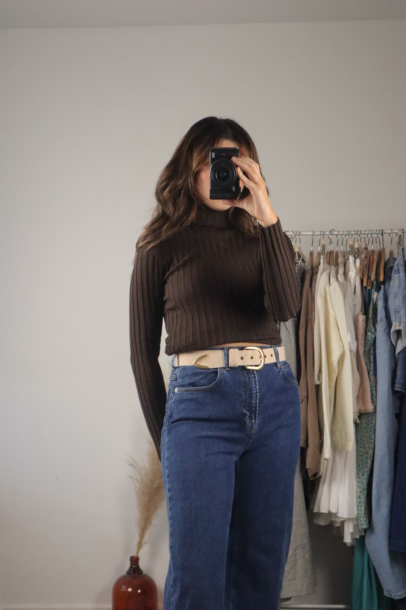 Vintage x Silk Blend Ribbed Turtleneck (S/M)