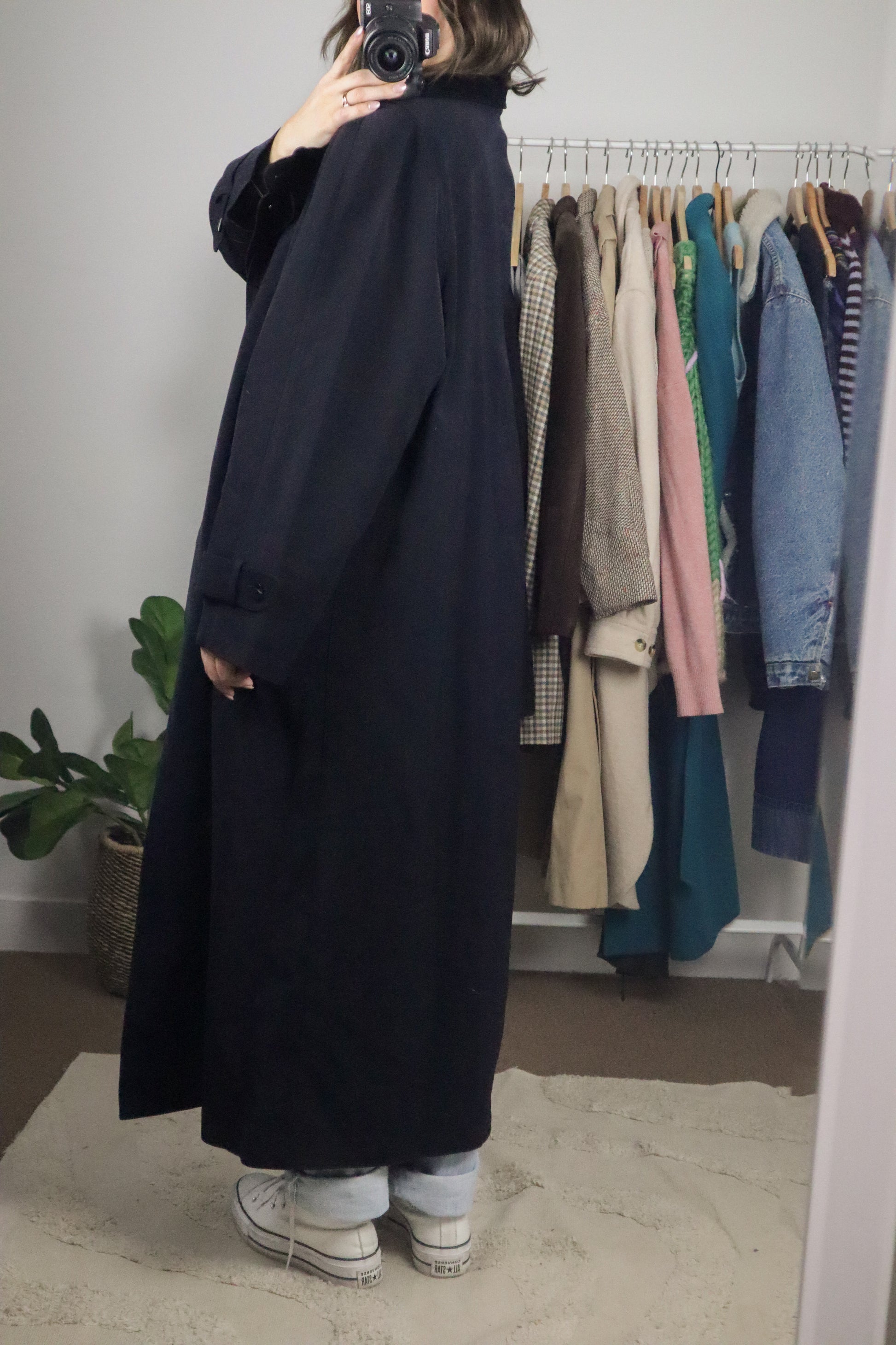 Vintage Deadstock x Full Length Velvet Collard Jacker (L)