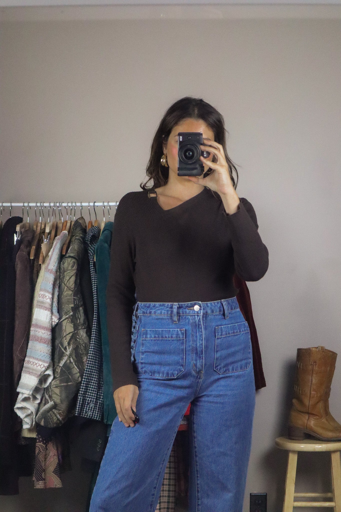 Vintage x Long-Sleeve Buckle Top (M)