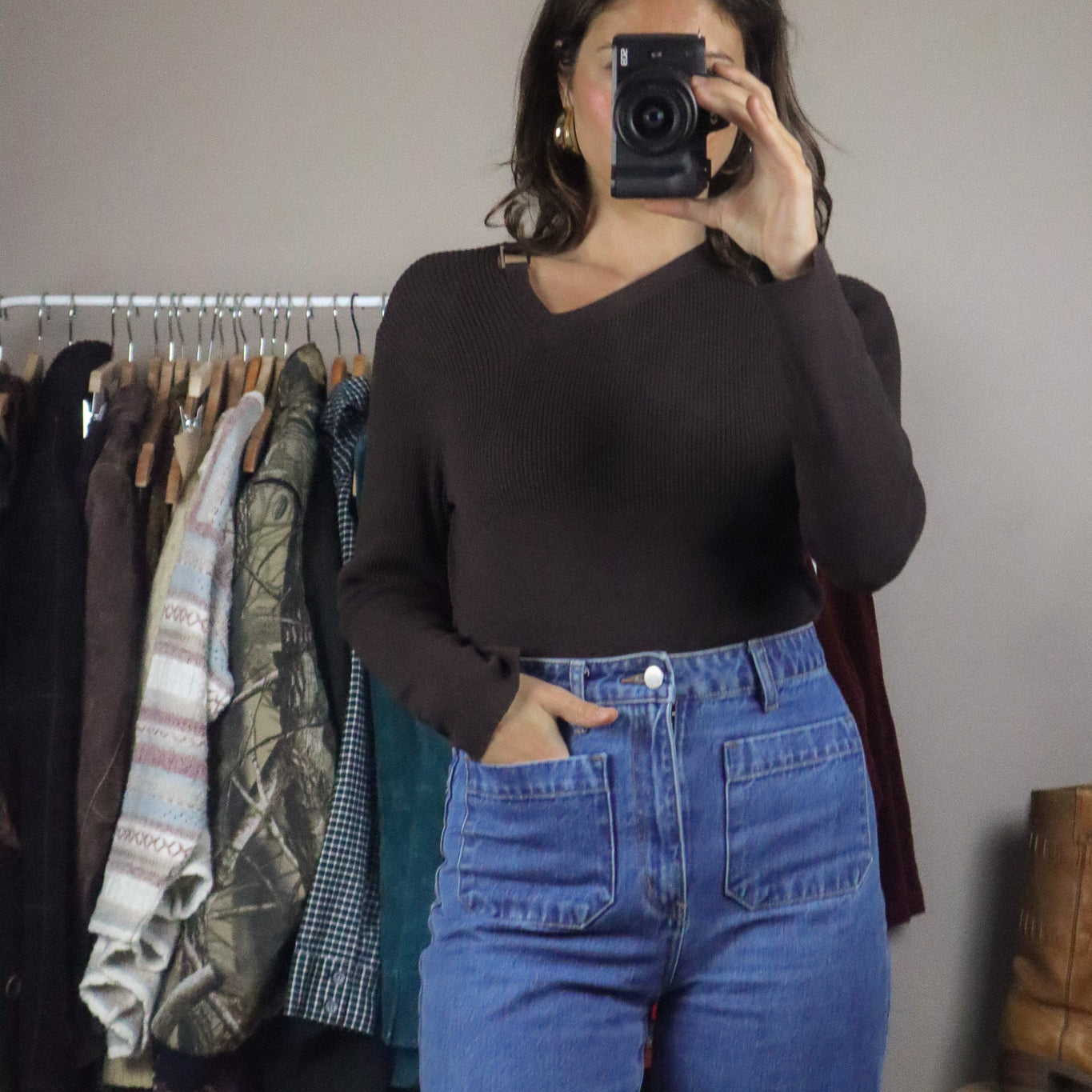 Vintage x Long-Sleeve Buckle Top (M)