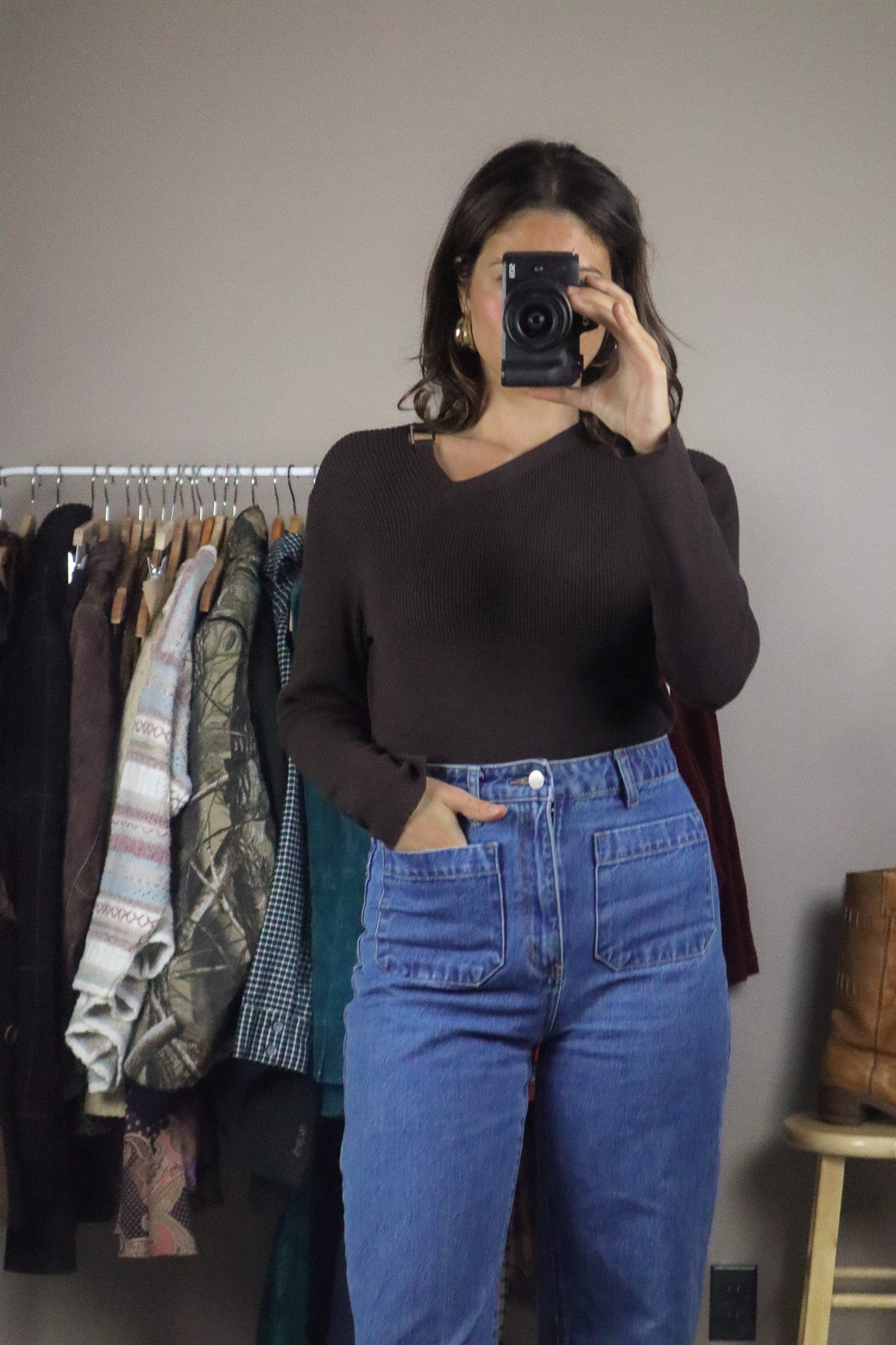 Vintage x Long-Sleeve Buckle Top (M)