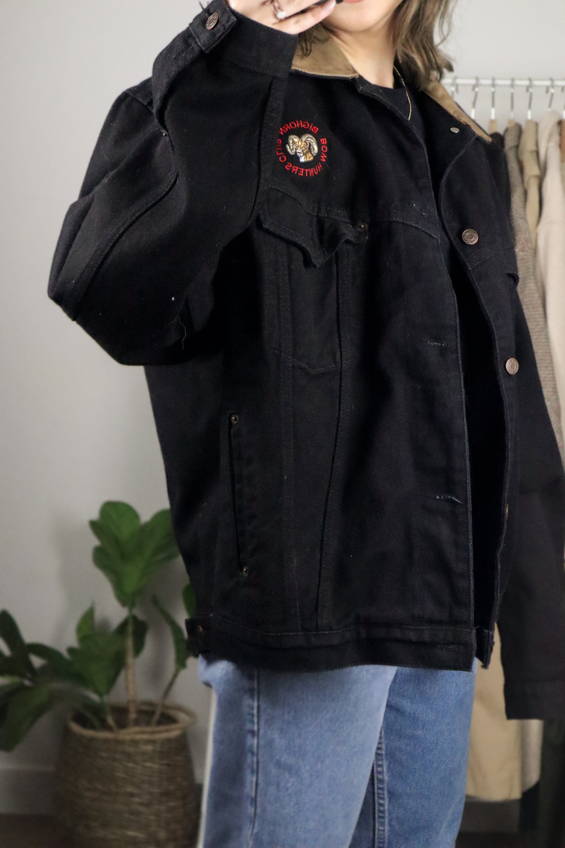Made in Canada x Vintage x Wool Lined Denim Trucker Jacket (L)