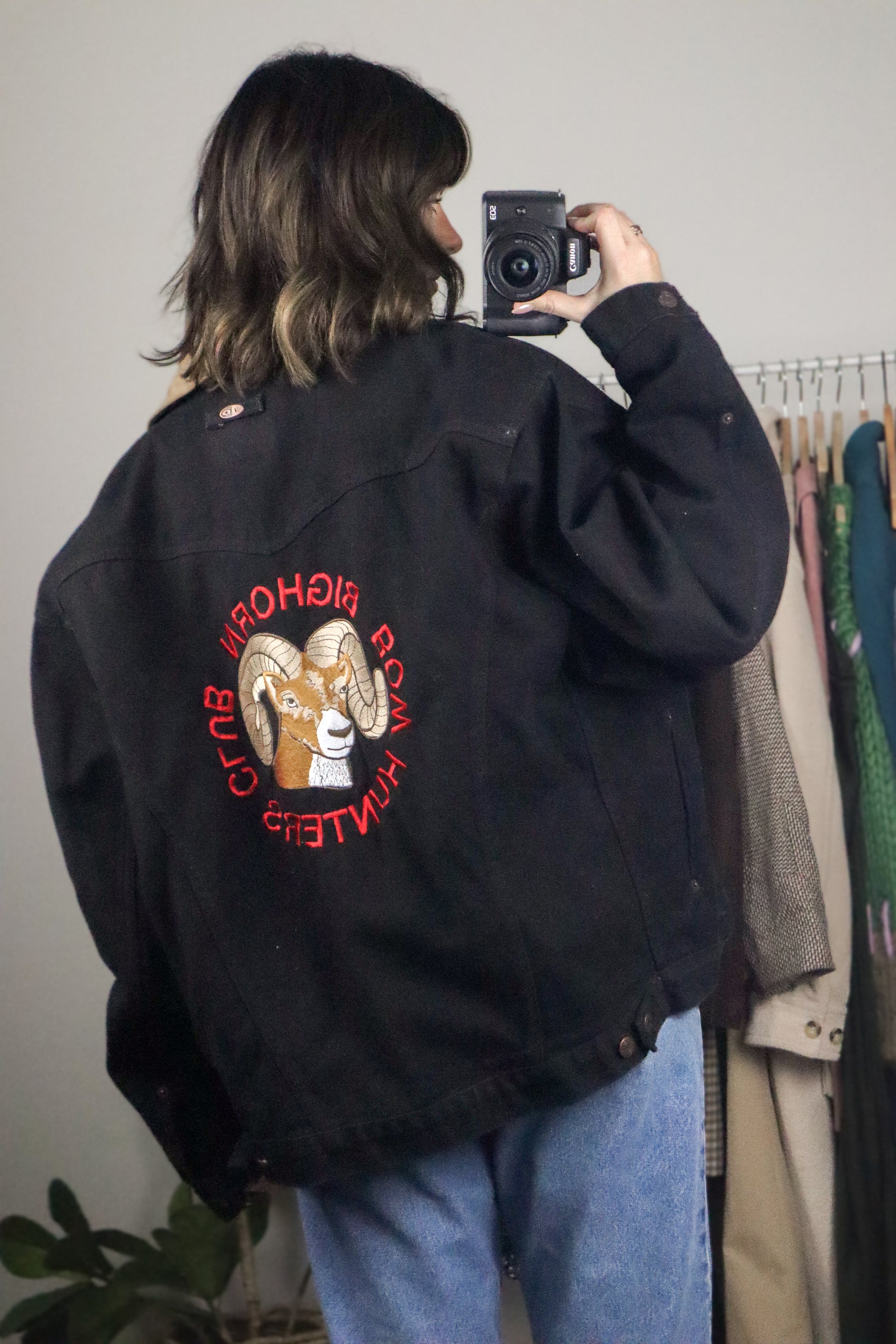 Made in Canada x Vintage x Wool Lined Denim Trucker Jacket (L)