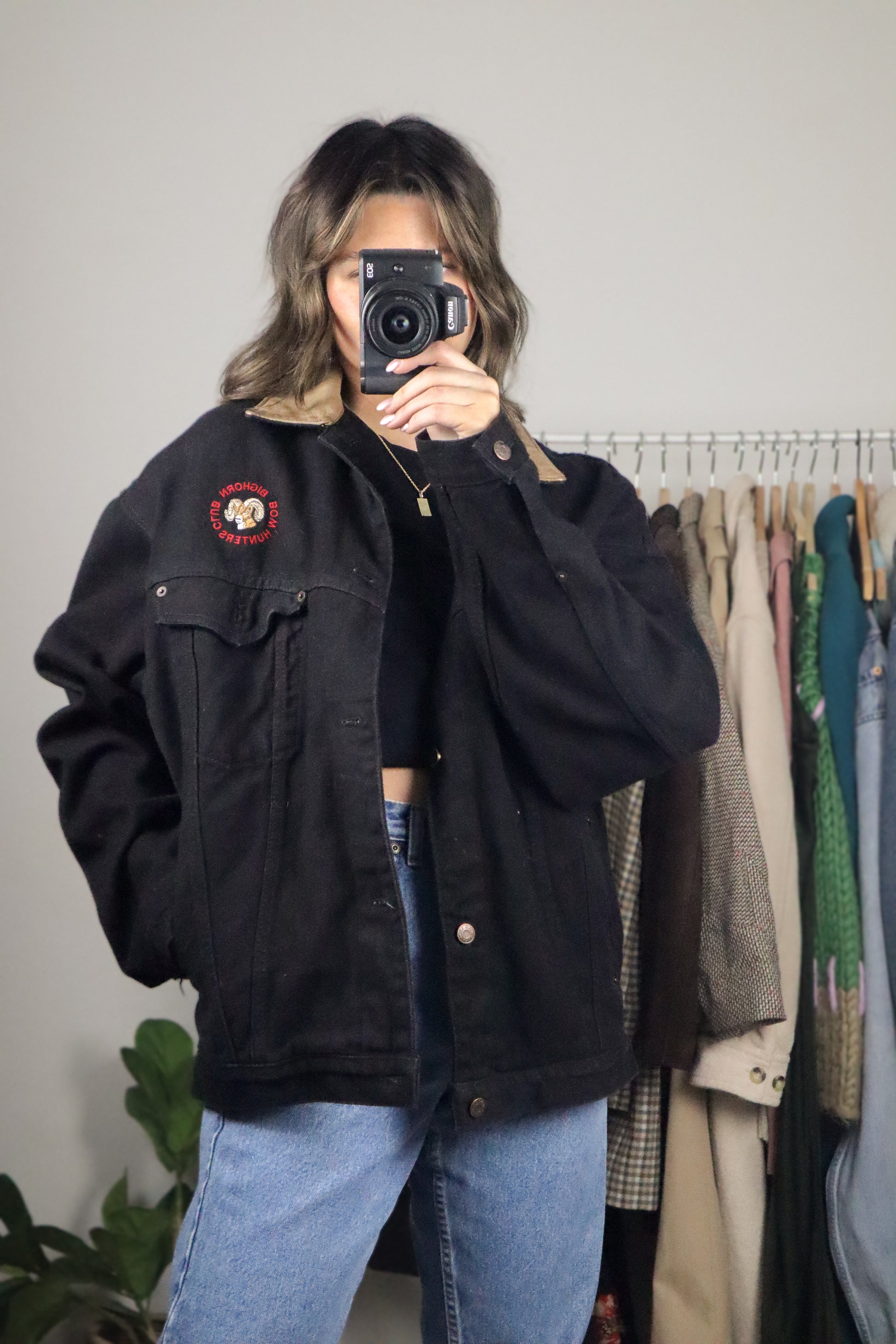 Made in Canada x Vintage x Wool Lined Denim Trucker Jacket (L)