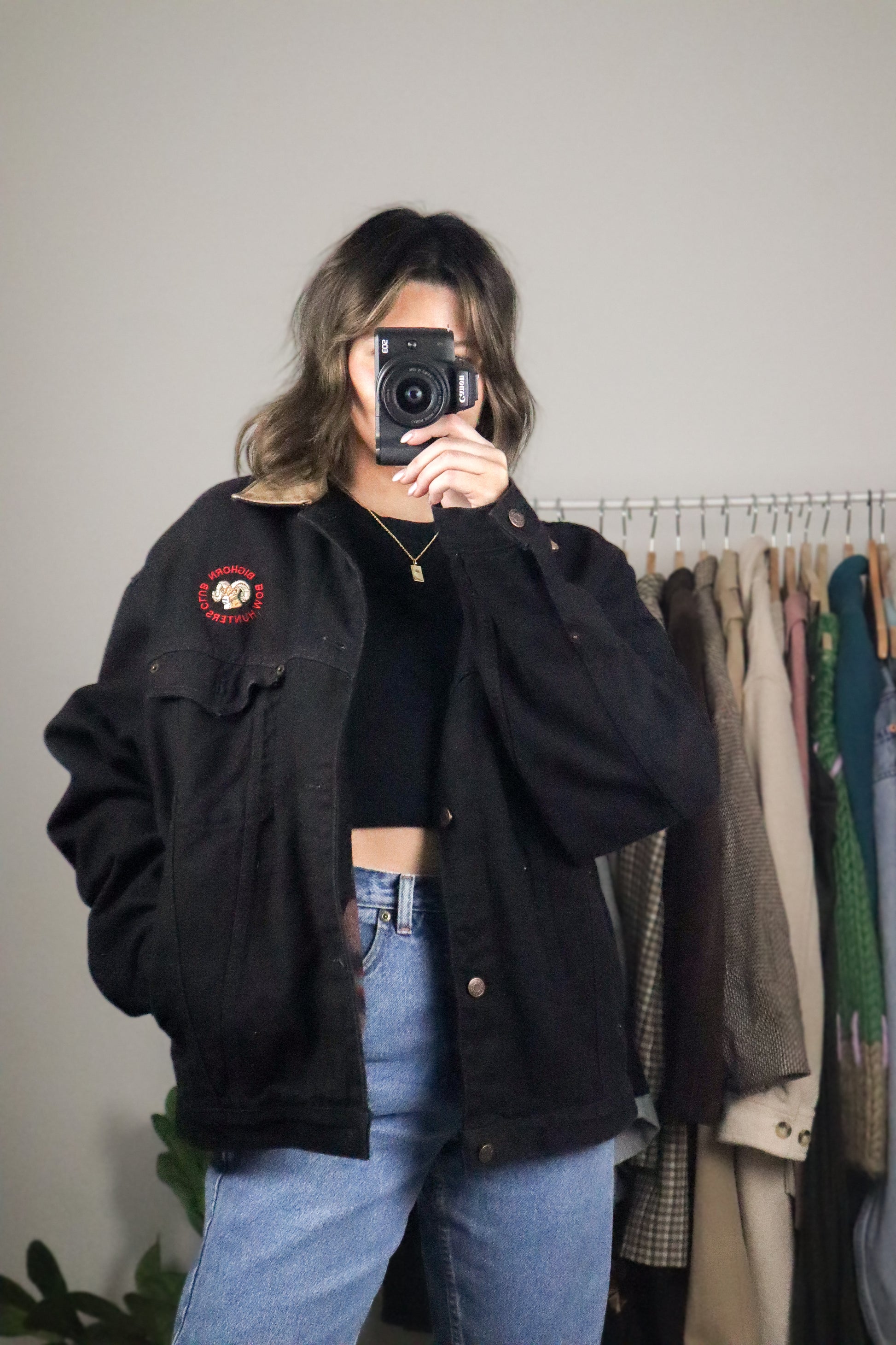 Made in Canada x Vintage x Wool Lined Denim Trucker Jacket (L)