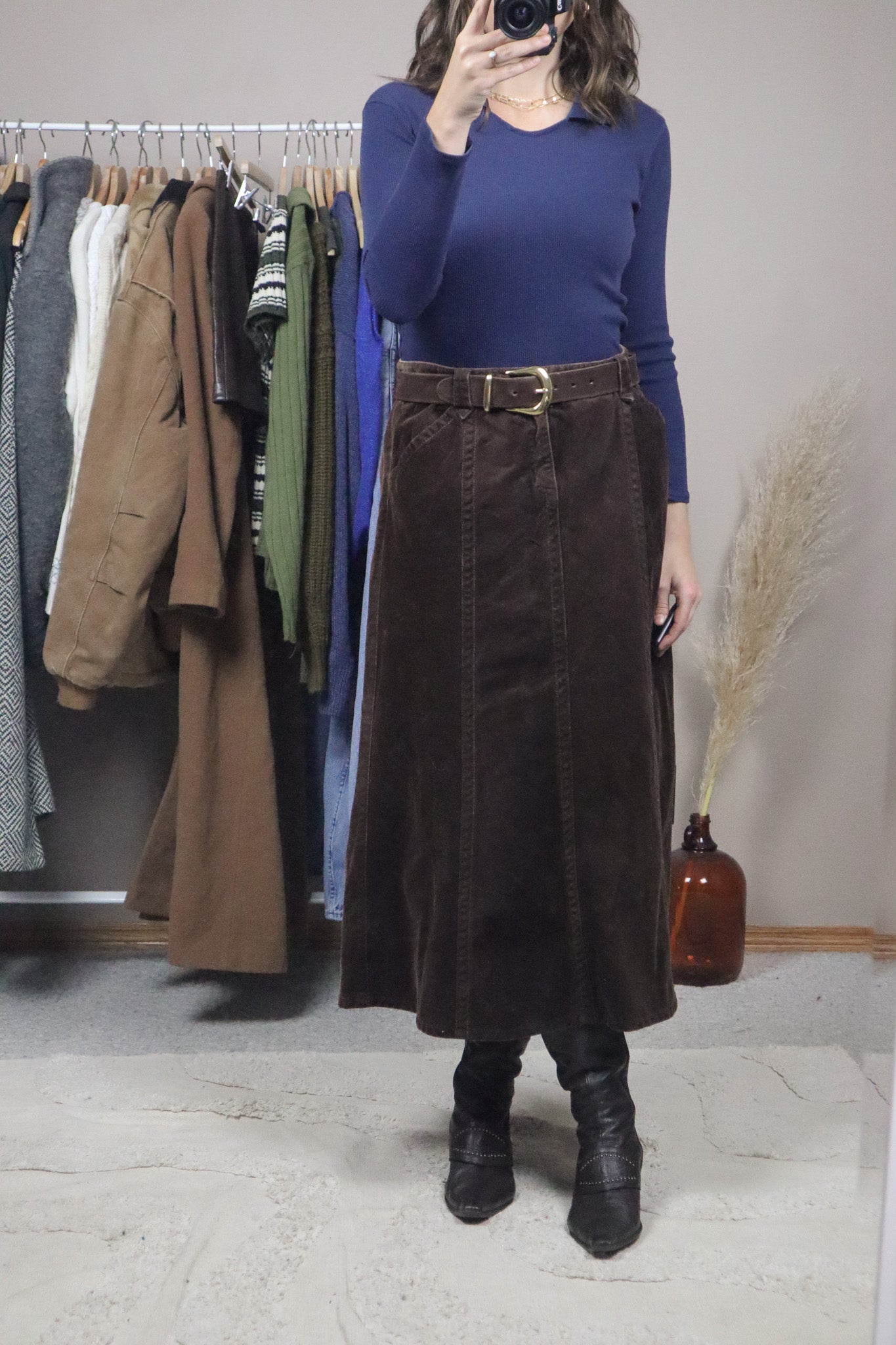 Vintage x Corduroy Midi Skirt (8)