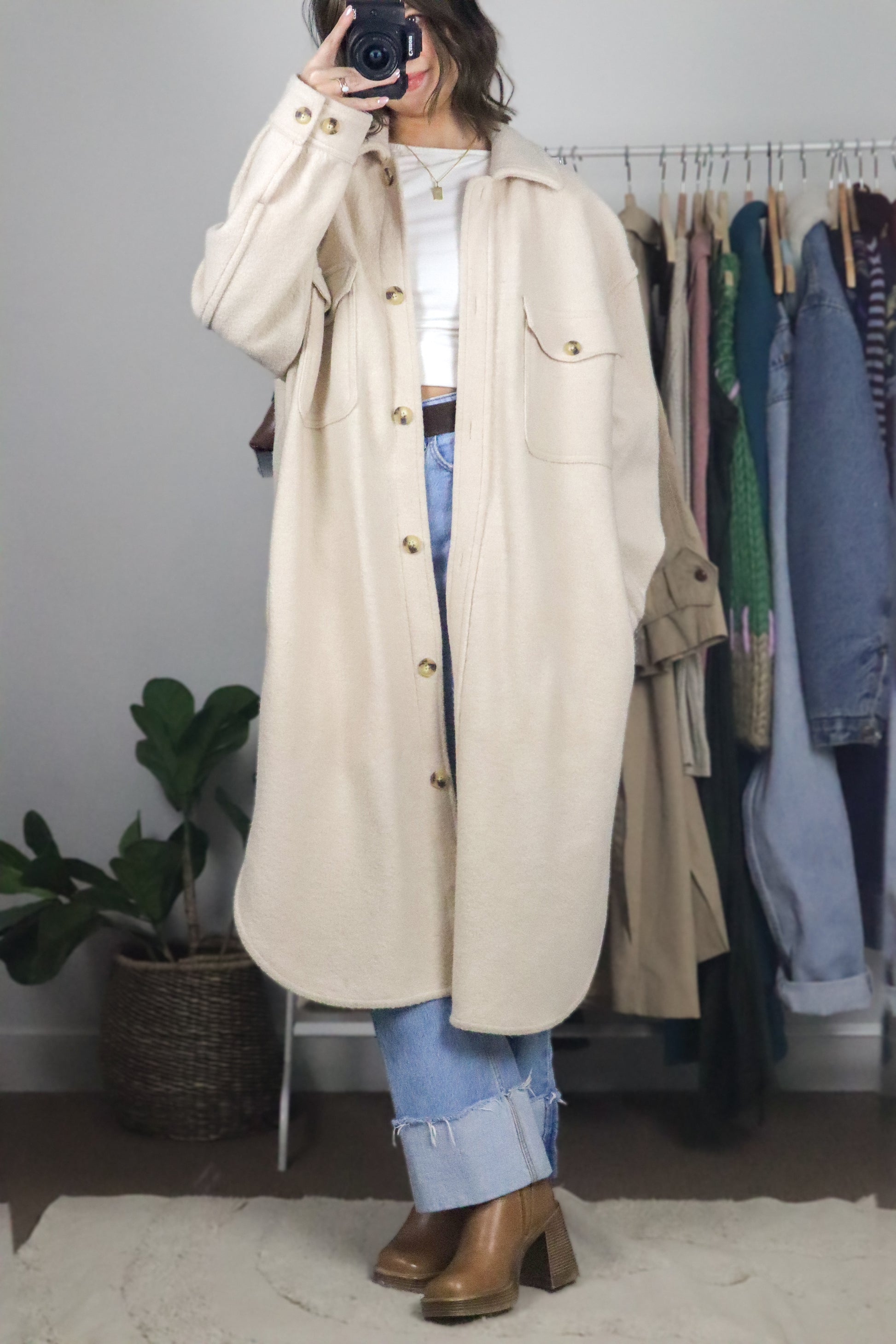 Modern x Wilfred Free Marino Wool Shacket (L/XL)