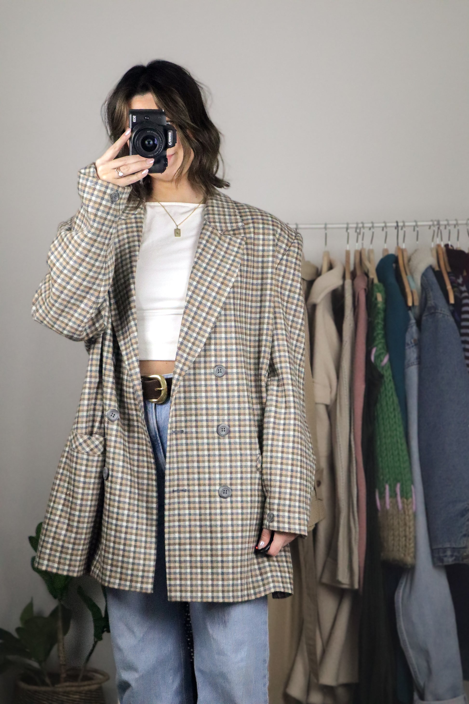 Made in Canada x Vintage x Plaid Blazer (L/XL)