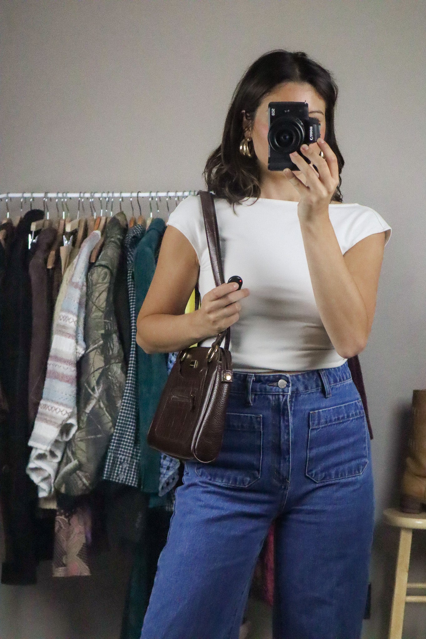 Vintage x Brown Faux Leather Purse
